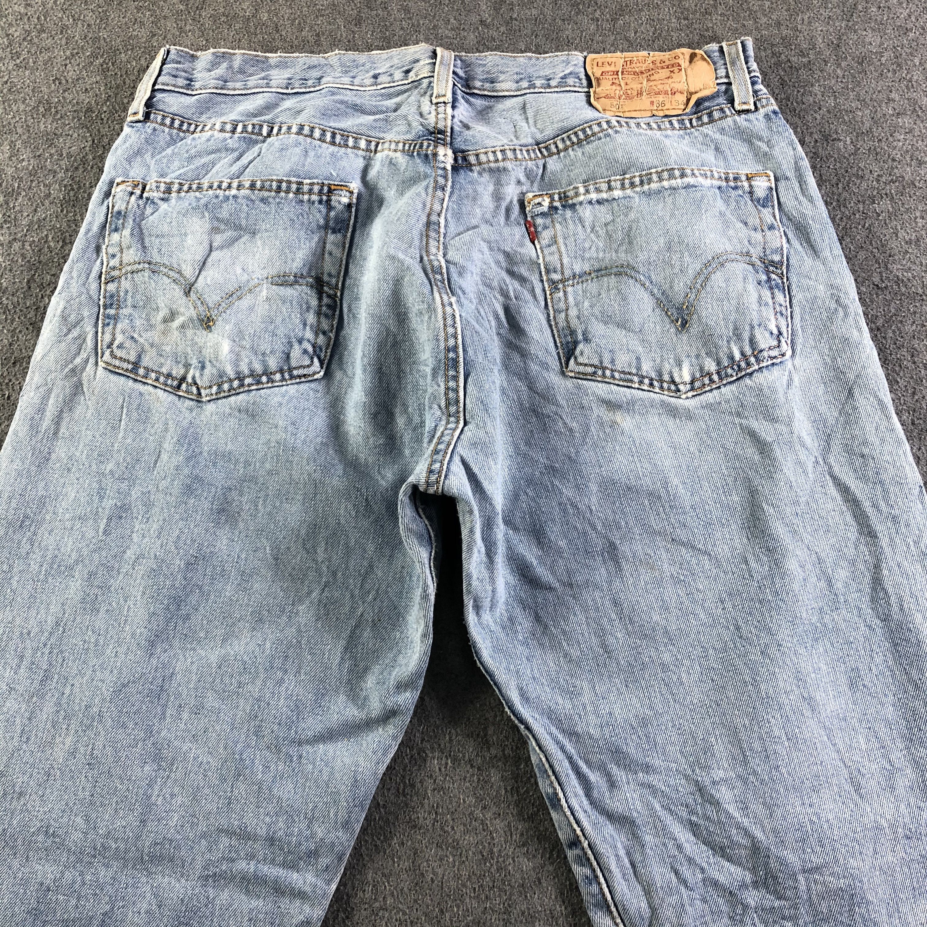 Levi's Vintage 90s Blue Wash Levis 501 Jeans-J4191 Size US 36 / EU 52 - 4 Thumbnail