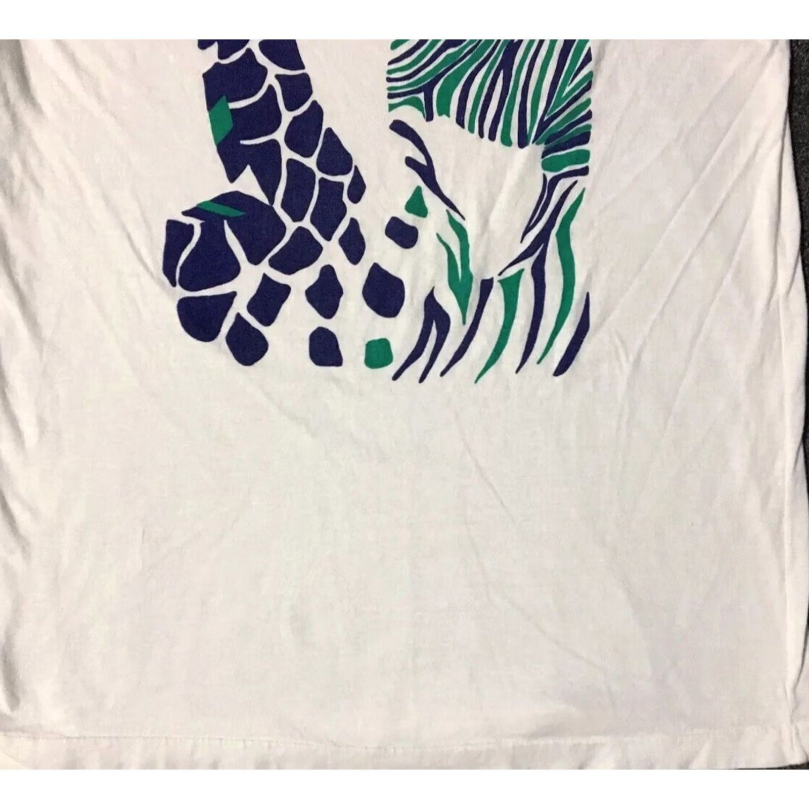 Vintage VINTAGE 90s Africa Zebra Giraffe Abstract Art Nature Grunge Shirt M White Graphic Tee Mens Size US M / EU 48-50 / 2 - 5 Thumbnail