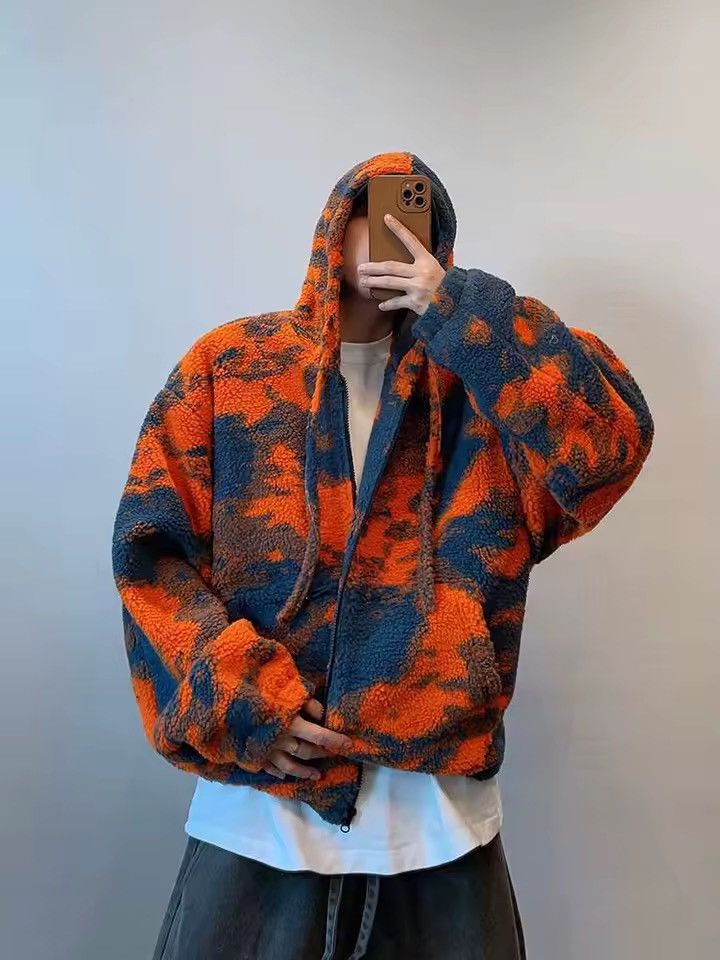 Other Polar Fleece Streetwear Jacket Tie Dye Warm Zipper Outdoor Size US L / EU 52-54 / 3 - 1 Thumbnail