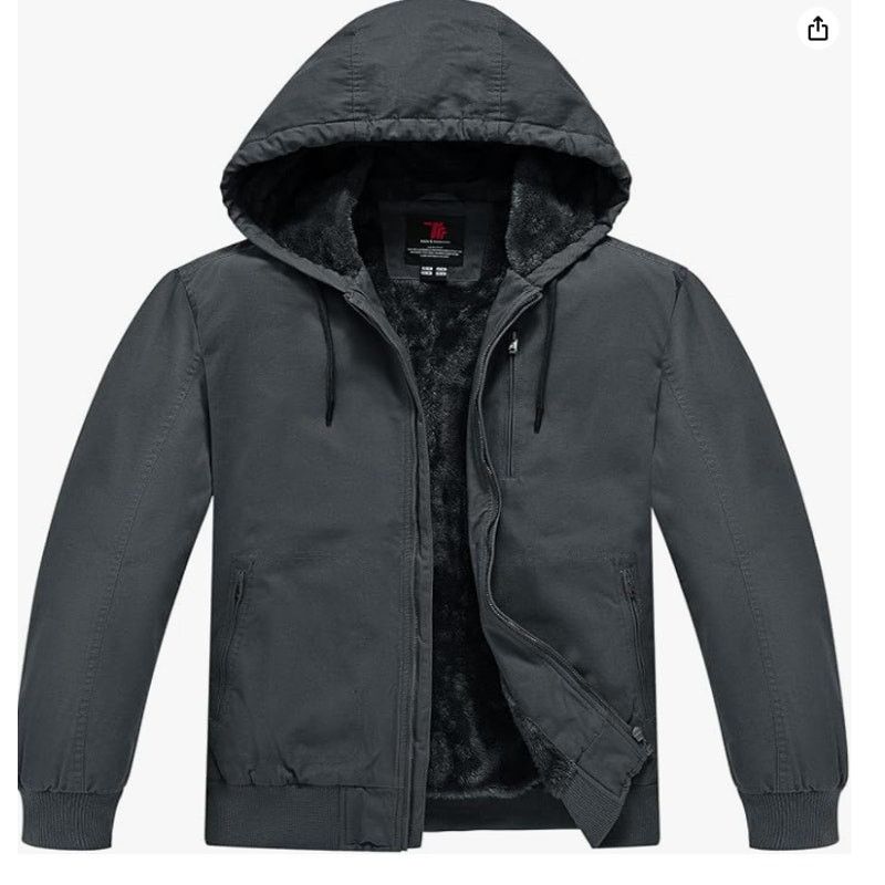 The Unbranded Brand Mens Iron Gray FlannelLined Coat Thick with 4 Pockets 2XL Size US XL / EU 56 / 4 - 1 Thumbnail
