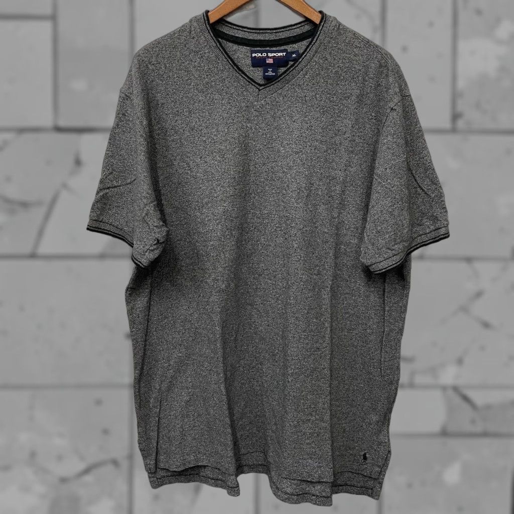 Vintage VINTAGE Polo Sport Ralph Lauren Shirt Mens XL V-Neck 100% Cotton Gray Peru Sports Size US XL / EU 56 / 4 - 1 Thumbnail