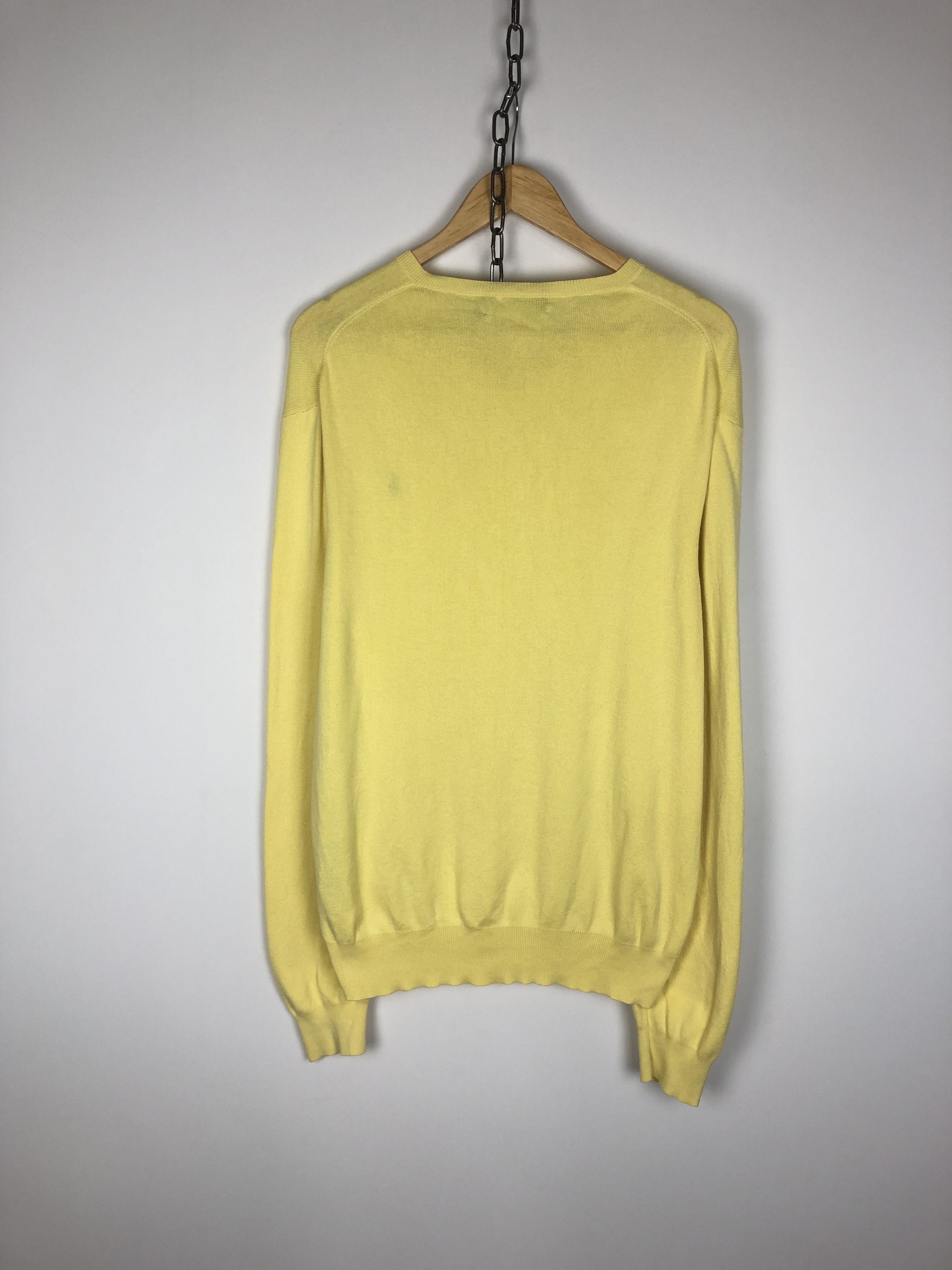 Polo Ralph Lauren Polo Ralph Lauren Sweater V-Neck Pullover Logo Yellow XL Size US XL / EU 56 / 4 - 7 Thumbnail