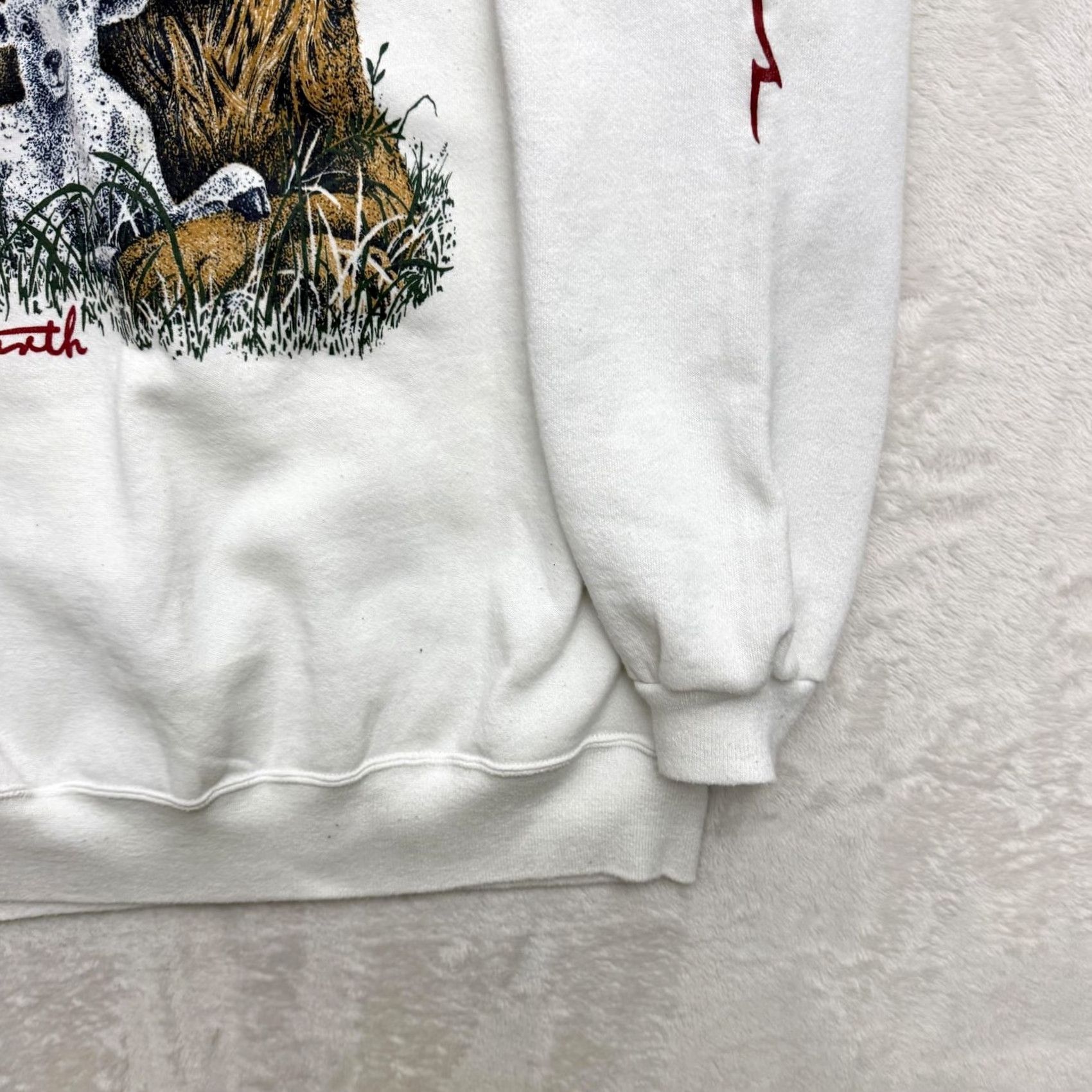 Vintage VINTAGE Explorations Peace On Earth Sweatshirt Mens XL White Graphic Print Christmas Animals Lion Lamb Size US XL / EU 56 / 4 - 5 Thumbnail