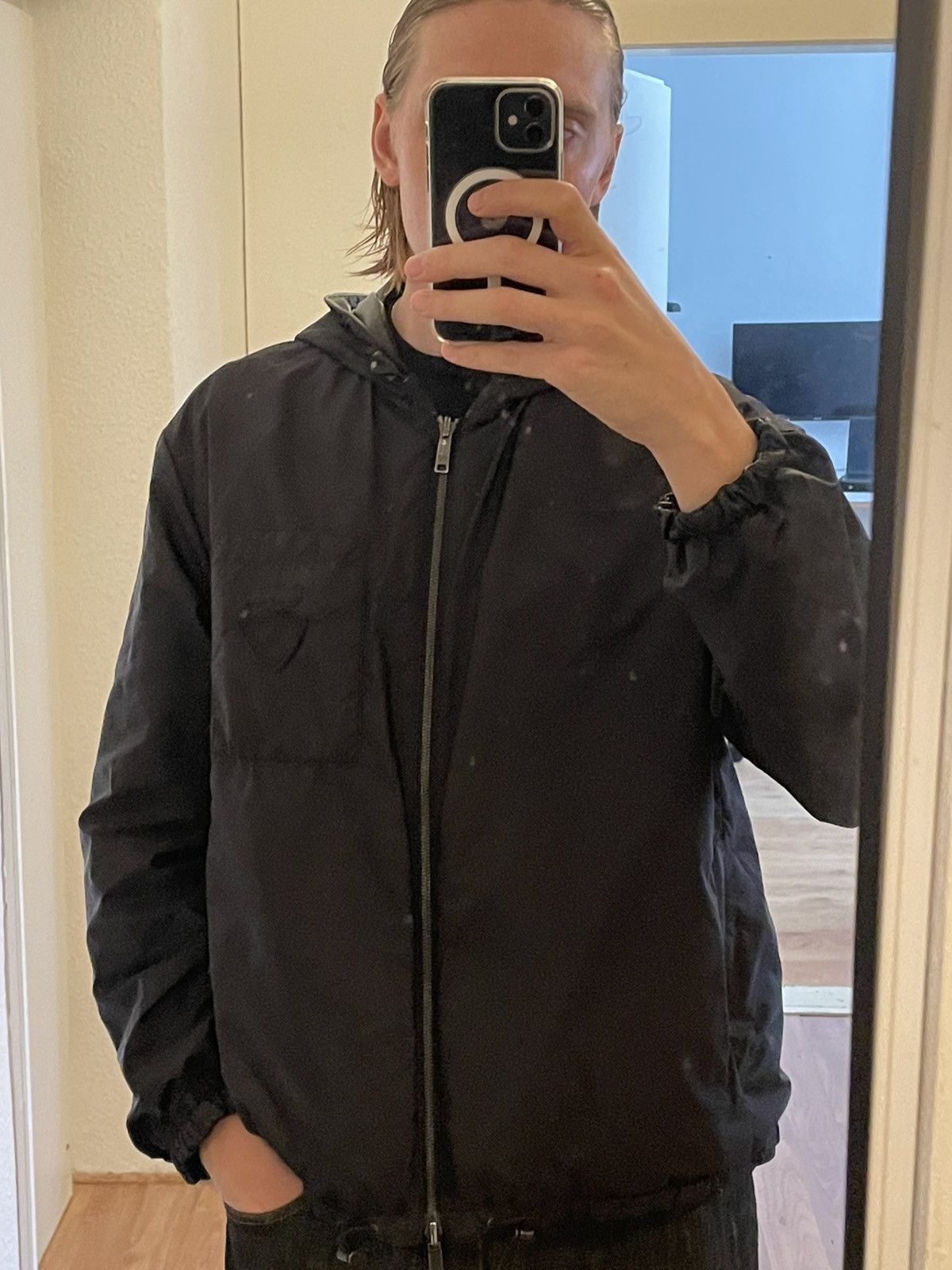 Prada Prada reversible leather/ nylon jacket Size US L / EU 52-54 / 3 - 22 Thumbnail