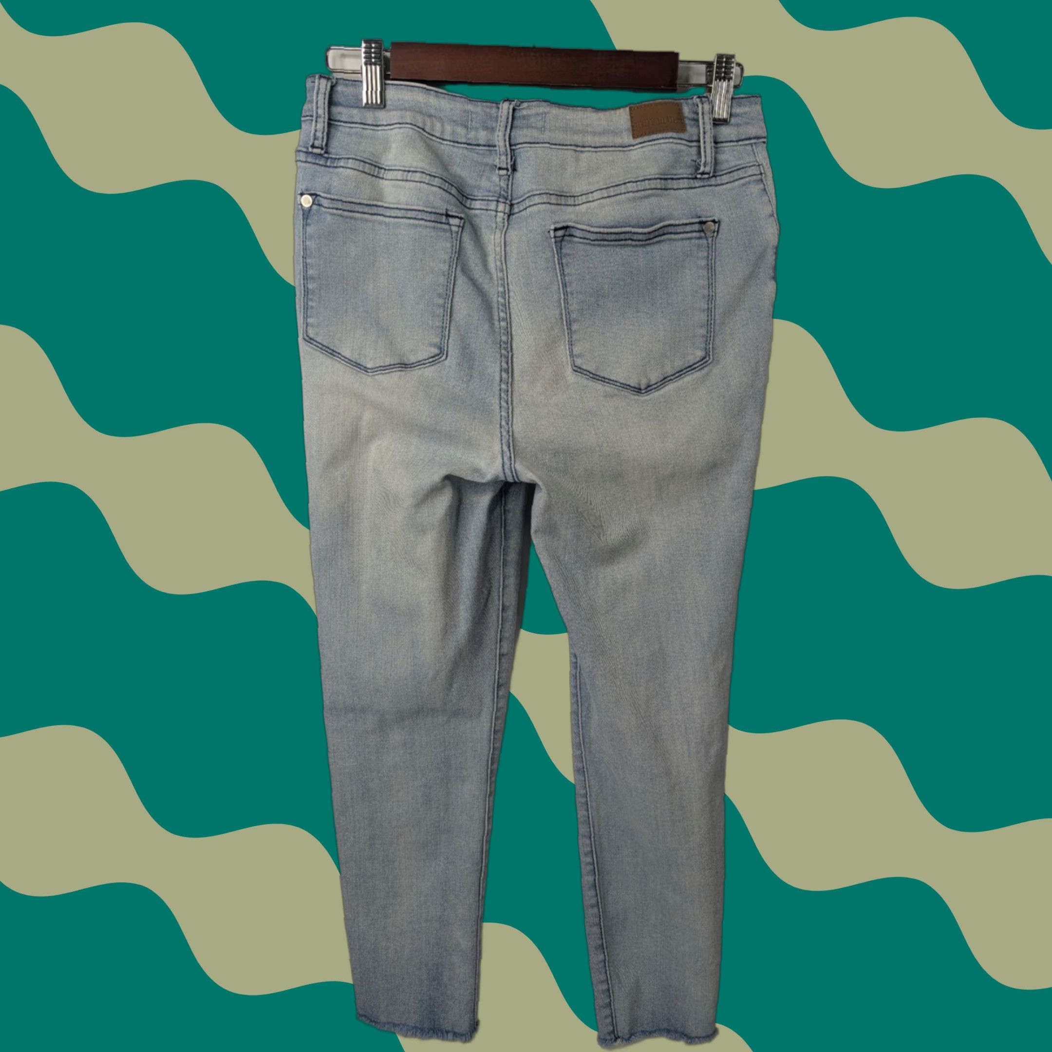Denime Judy Blue Jeans Womens 9/29 Denim Skinny Fit Light Wash Raw Hem JB88199 Jeans Size 30" / US 8 / IT 44 - 1 Thumbnail