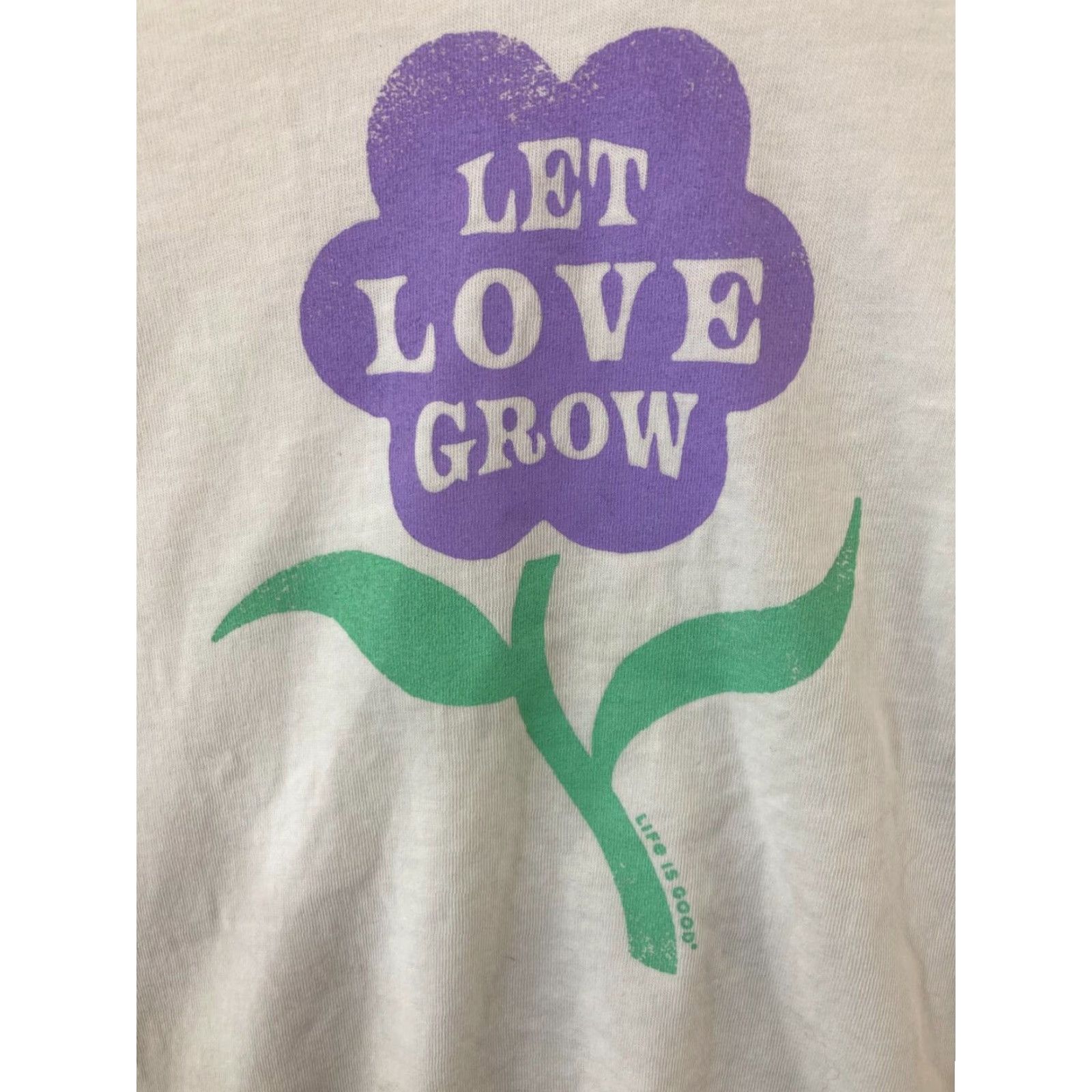 Life is Good Life is Good T-Shirt Women L White V-Neck Crusher Lite Let Love Grow Flower Size L / US 10 / IT 46 - 4 Thumbnail