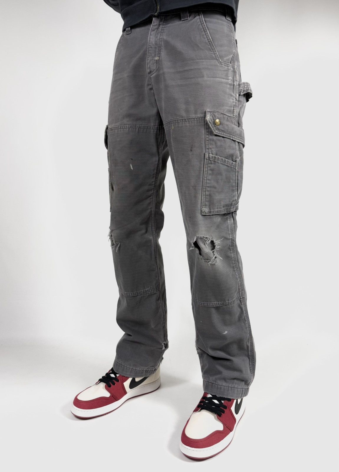 Carhartt Vintage Carhartt Flannel Double Knee Cargo Work Pants Size US 31 - 9 Thumbnail