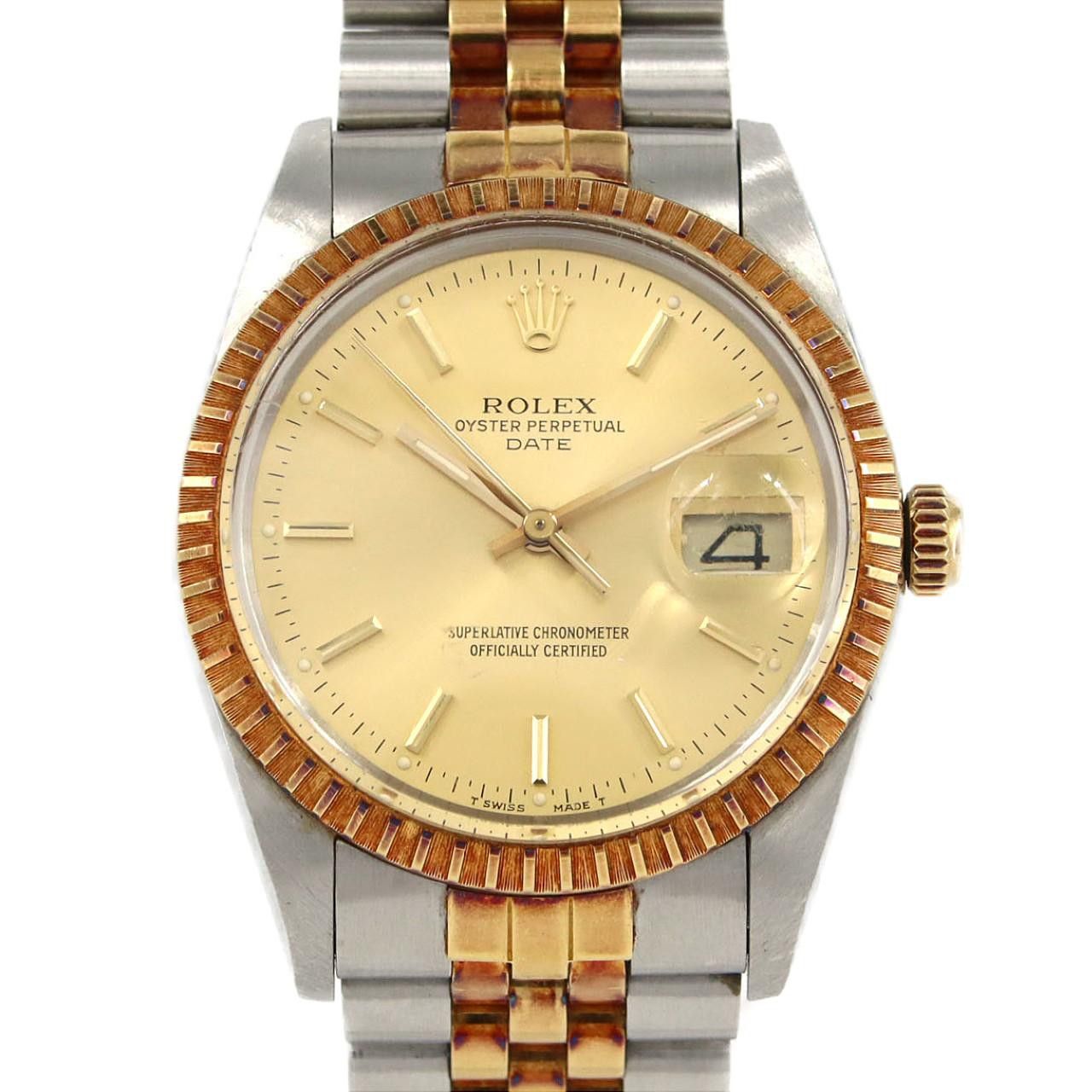 Rolex Rolex Oyster Perpetual Date Stainless Steel x Yellow Gold Metal Automatic 15053 DUTY FREE for USA