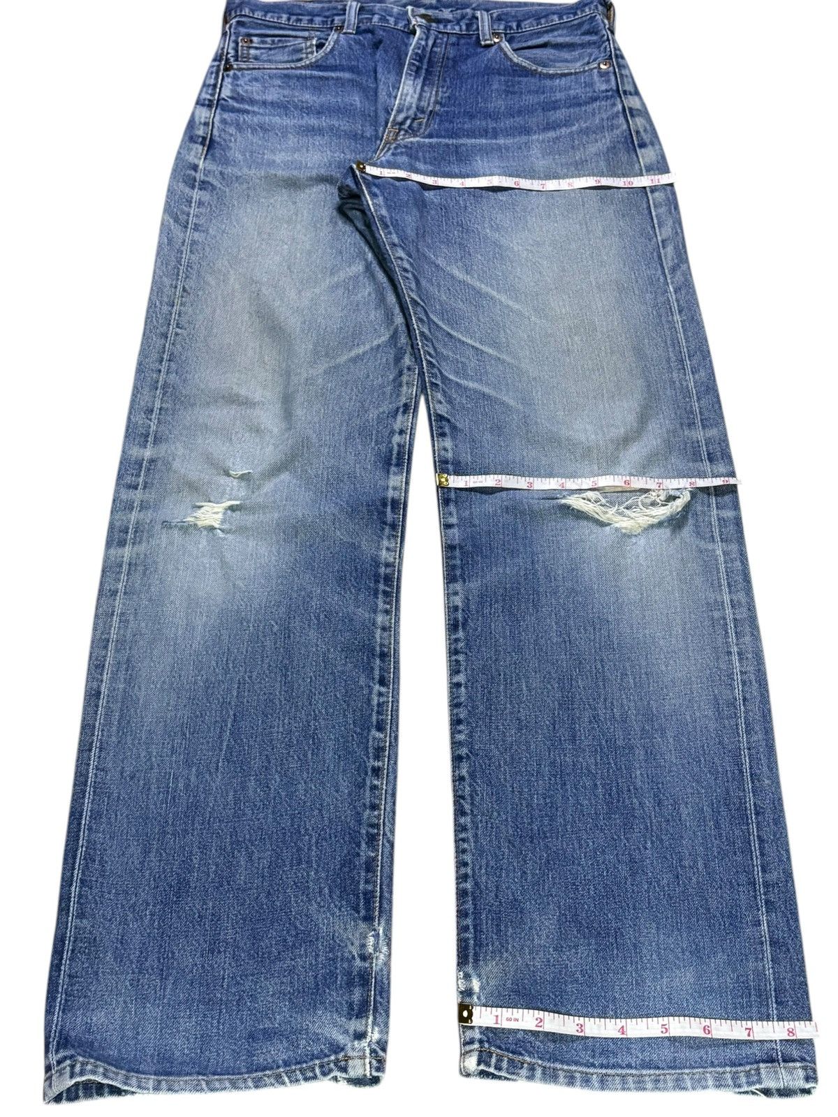 LVC × Levi's × Levi's Vintage Clothing Vintage 80s Levis 503B Big E Selvedge Distress Baggy Jeans Size US 31 - 15 Thumbnail