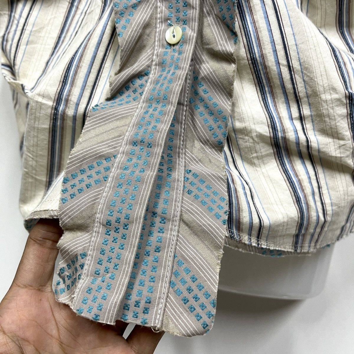 Marithe + Francois Girbaud Marithe Francois Girbaud Sleeveless Pleated Button Up Size S / US 4 / IT 40 - 4 Thumbnail