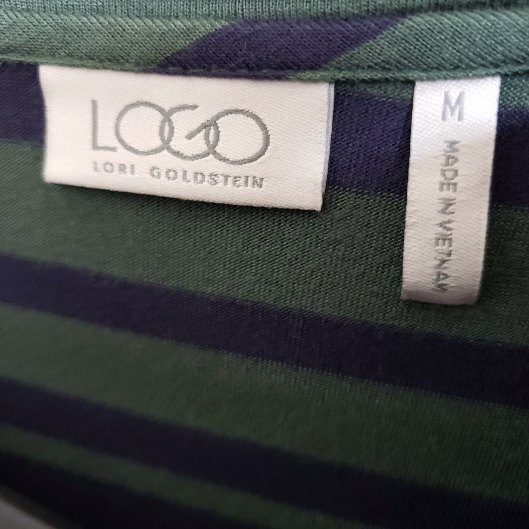 Vintage LOGO by Lori Goldstein Womens Tunic Top Sz M Blue Green Stripe Long Sleeve Shirt Blouse Category Tunic Mens Womens Size M / US 6-8 / IT 42-44 - 6 Thumbnail