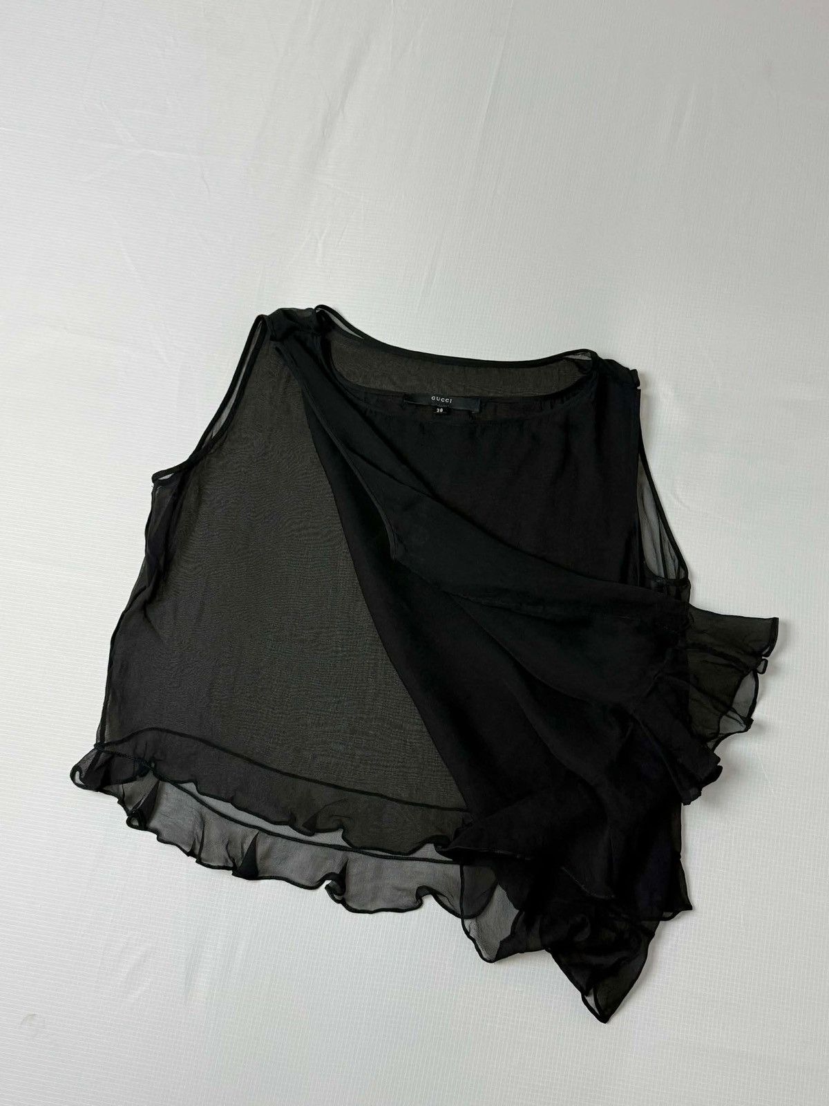 Gucci S/S 1999 Gucci by Tom Ford Silk Ruffle Top Size XS / US 0-2 / IT 36-38 - 3 Thumbnail
