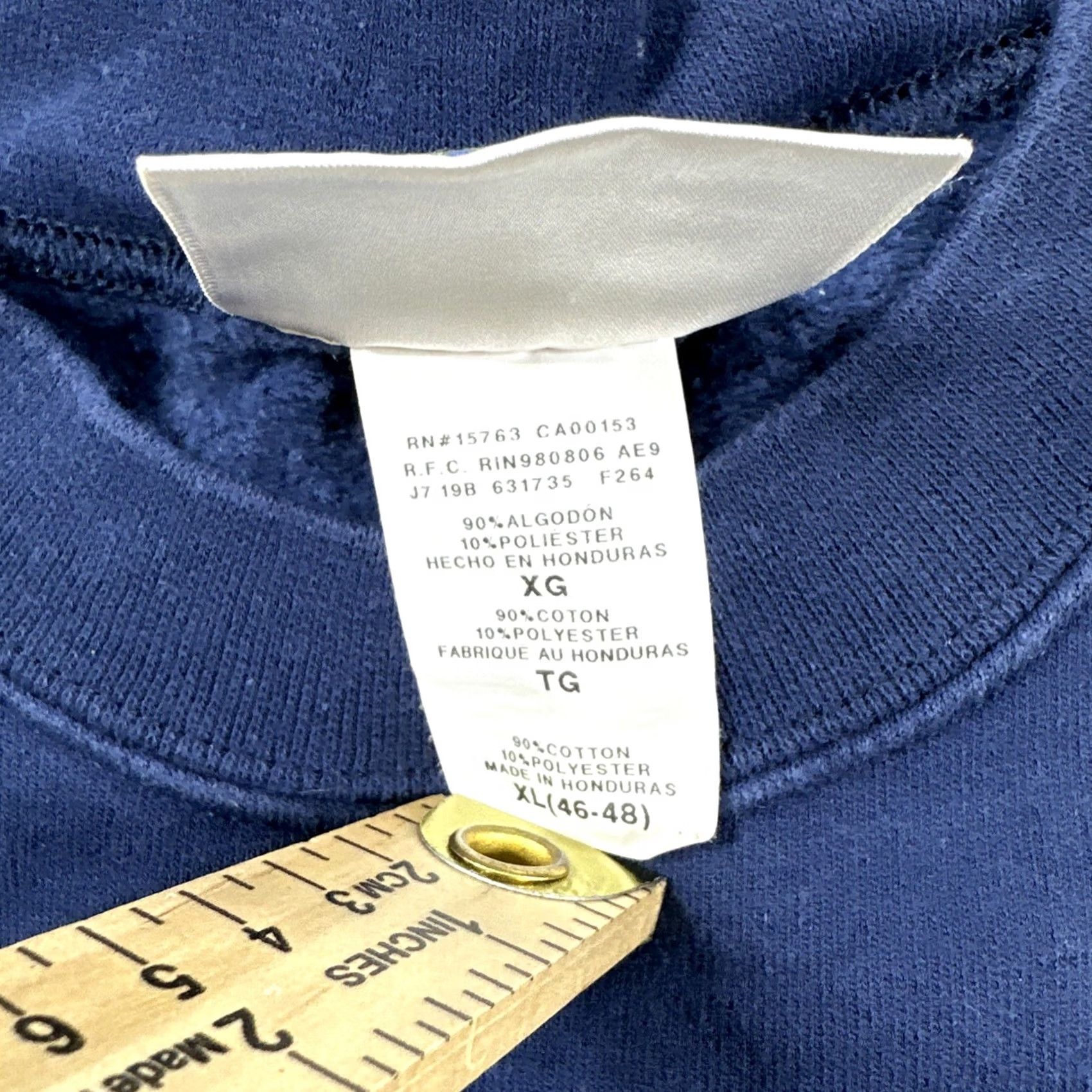 Hanes VINTAGE Hanes XL Aspen University Sweatshirt 90s Blue Cotton Logo Embroidered Crew Neck Pullover UNISEX Adults Mens Womens Size US XL / EU 56 / 4 - 6 Thumbnail