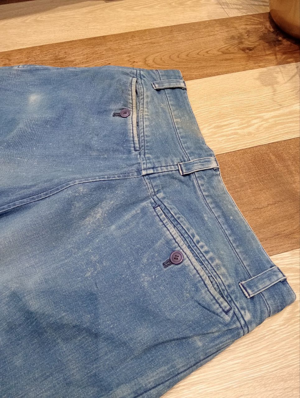 Issey Miyake RARE ISSEY MIYAKE VINTAGE DISTRESSED DENIM TROUSERS PANTS Size US 31 - 15 Thumbnail