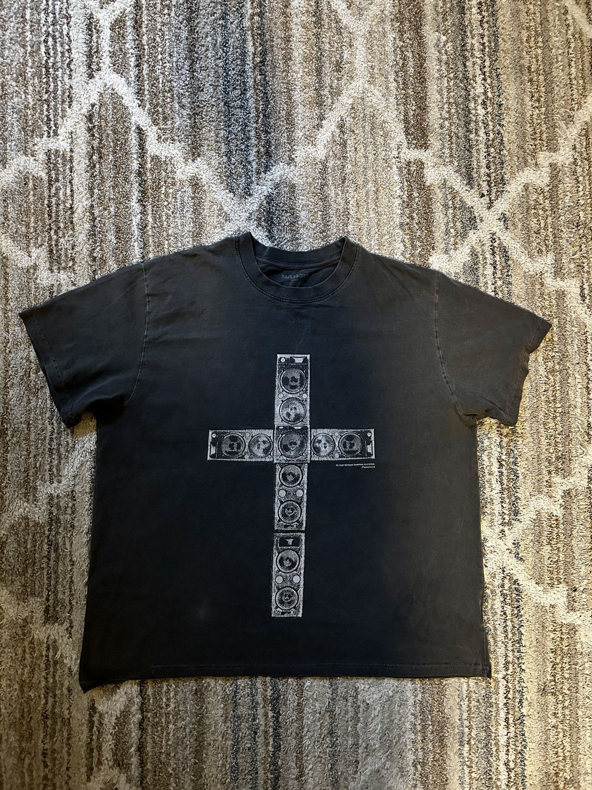 Paisa Boys Loud Enough 4 God To Hear Washed Gray T-Shirt