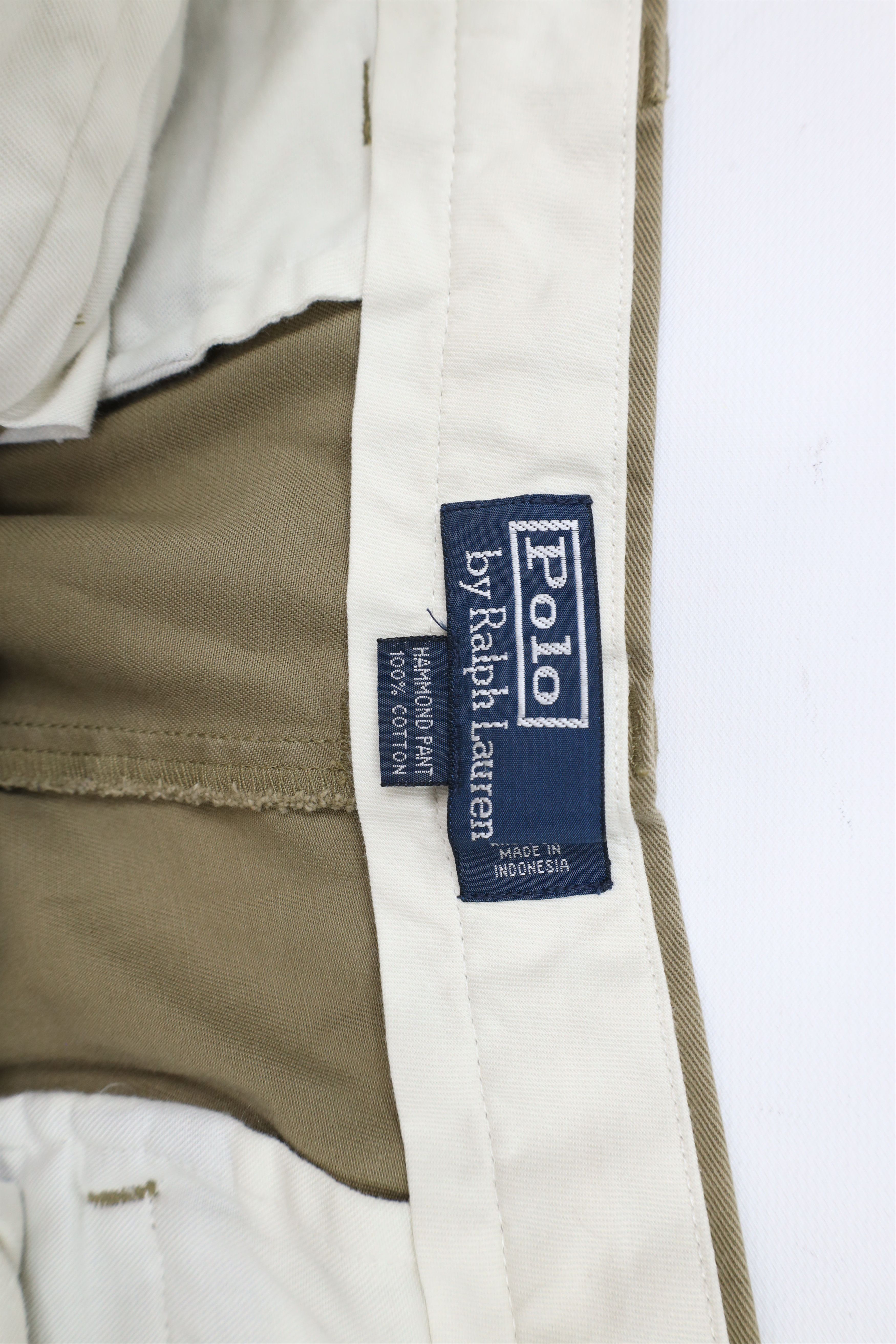 Ralph Lauren Vintage 90s Ralph Lauren Pleated Cuffed Wide Leg Chino Pants Size US 35 - 9 Thumbnail