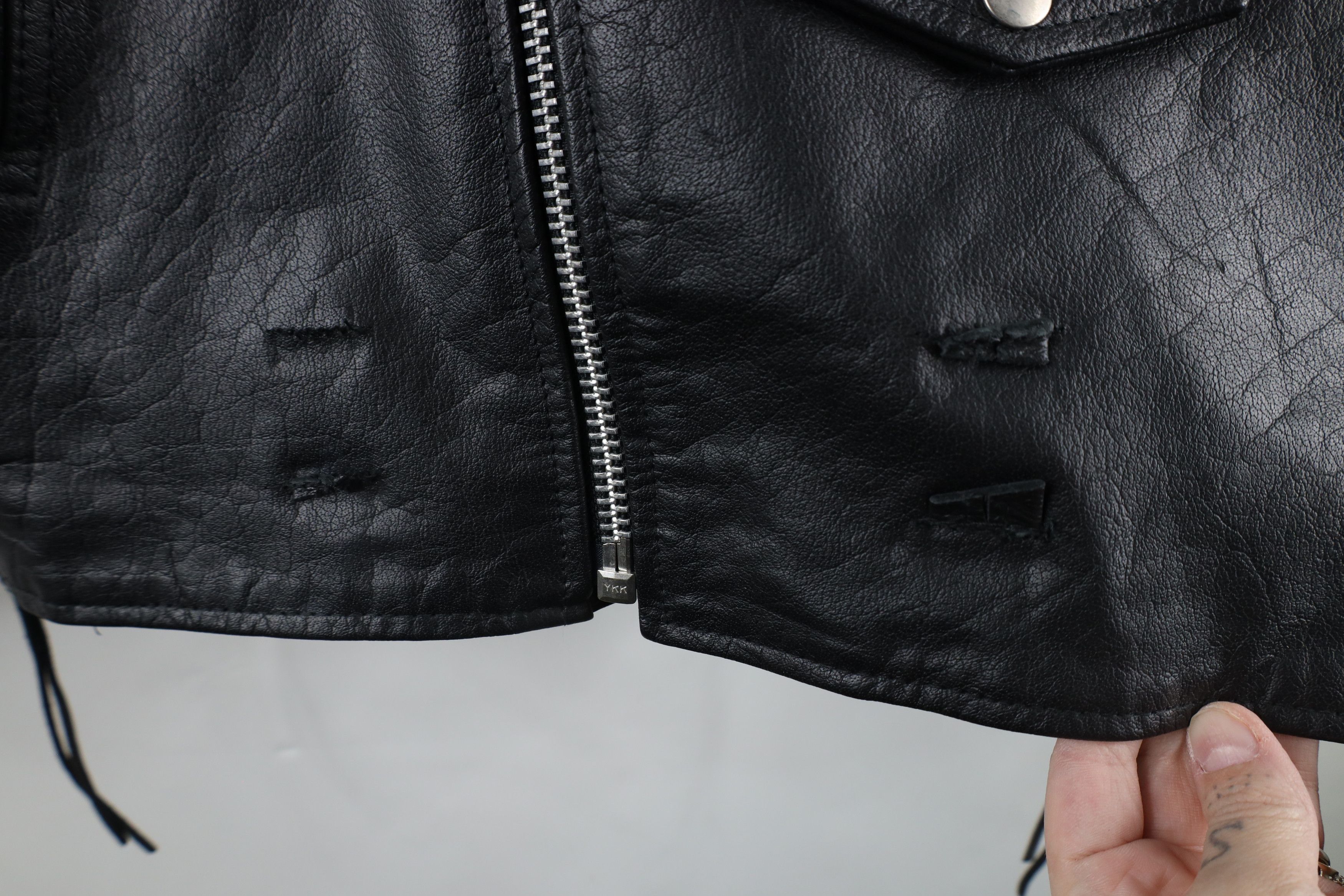 Vintage Vintage 90s Streetwear Lined Leather Motorcycle Jacket Size US L / EU 52-54 / 3 - 5 Thumbnail