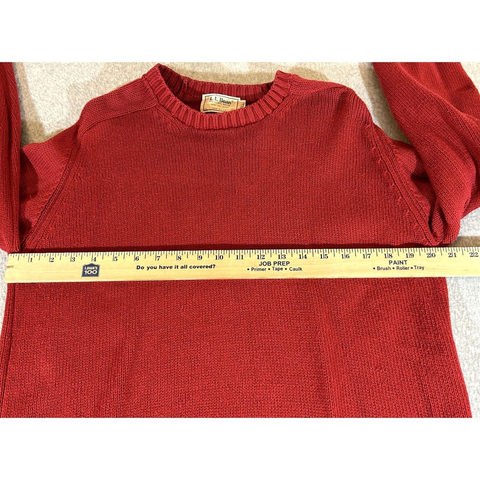 Vintage VINTAGE L.L.Bean Sweater Mens LT Large Tall Red Cotton Knit Crewneck pullover USA Size US L / EU 52-54 / 3 - 2 Thumbnail