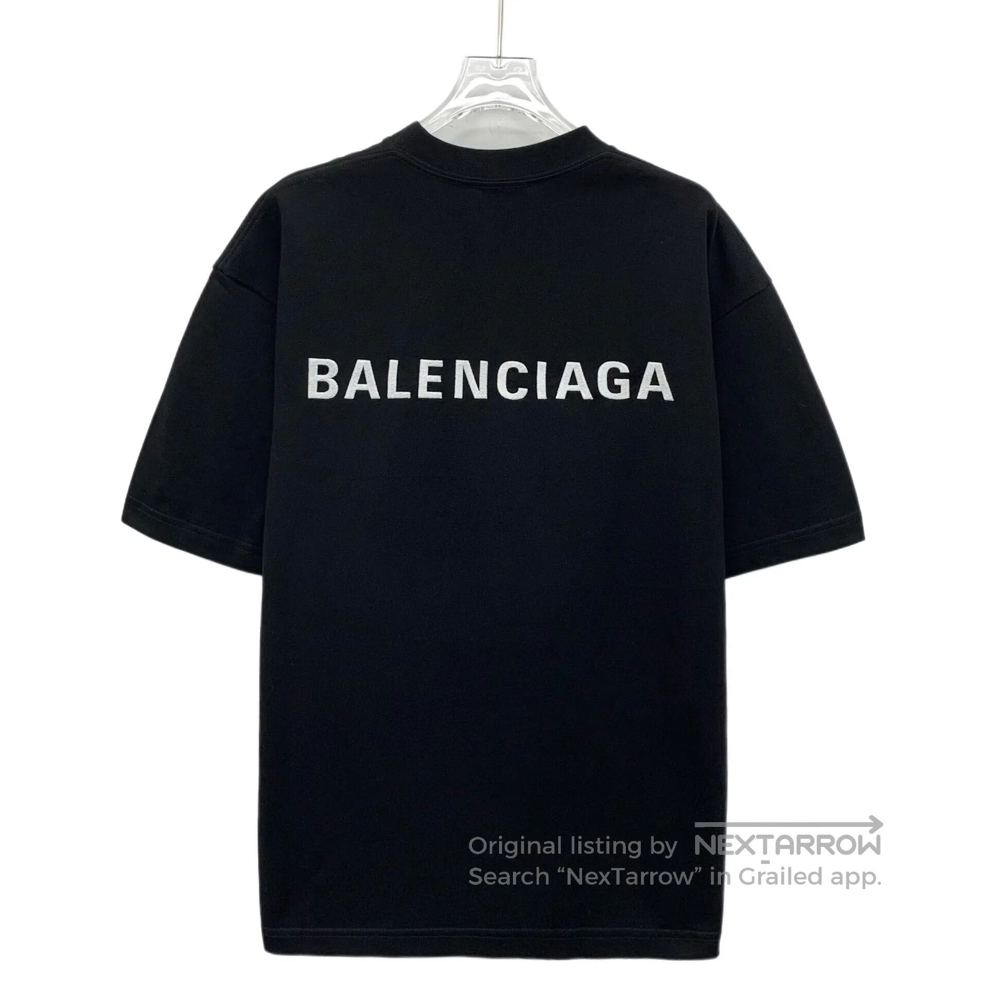 Balenciaga Balenciaga Black Logo Letter Embroidered Cotton Round Neck Size US XS / EU 42 / 0 - 2 Thumbnail