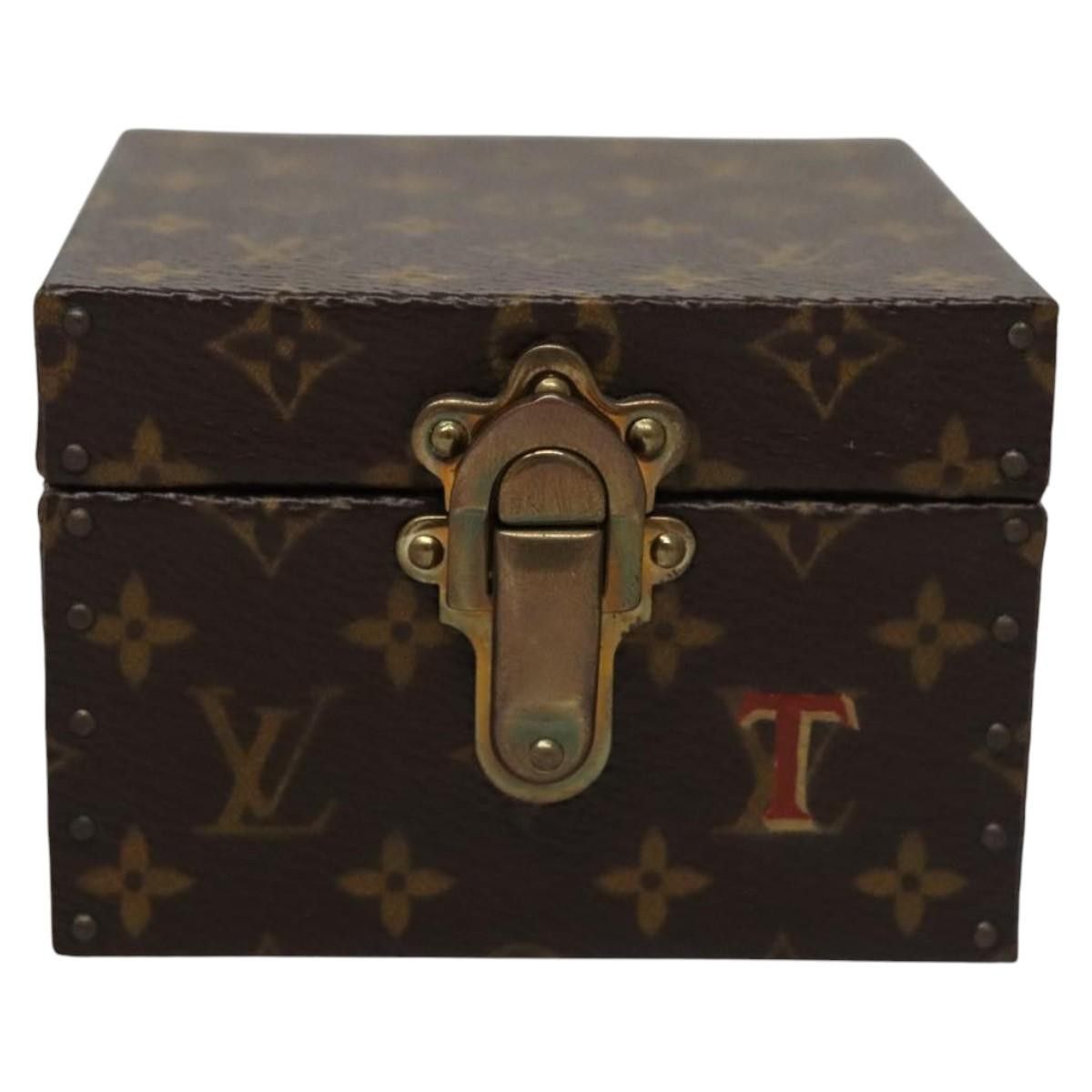 Jewelry Case Brown Canvas Clutch Bag (Pre-Owned)