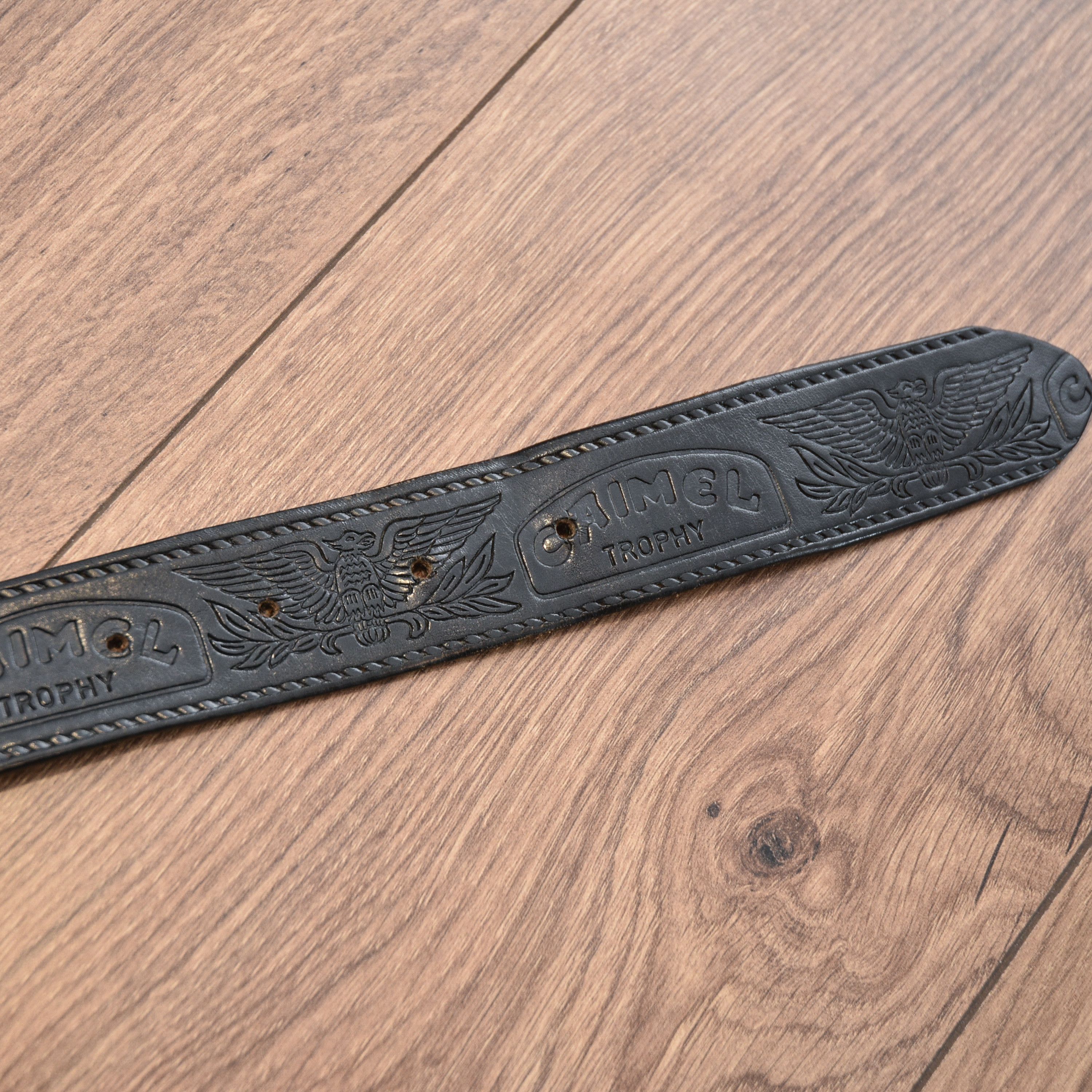 Camel Vintage 90s Black Camel Trophy Leather Belt Western Cowboy Size ONE SIZE - 5 Thumbnail
