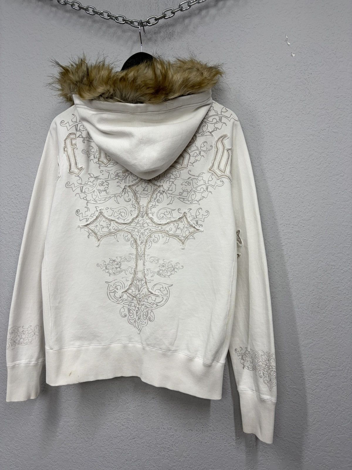 Le Grande Bleu (L.G.B.) Vintage Chrome Hearts Vibe Zip Hoodie Fur Hood Y2K Japanese Size US M / EU 48-50 / 2 - 19 Thumbnail