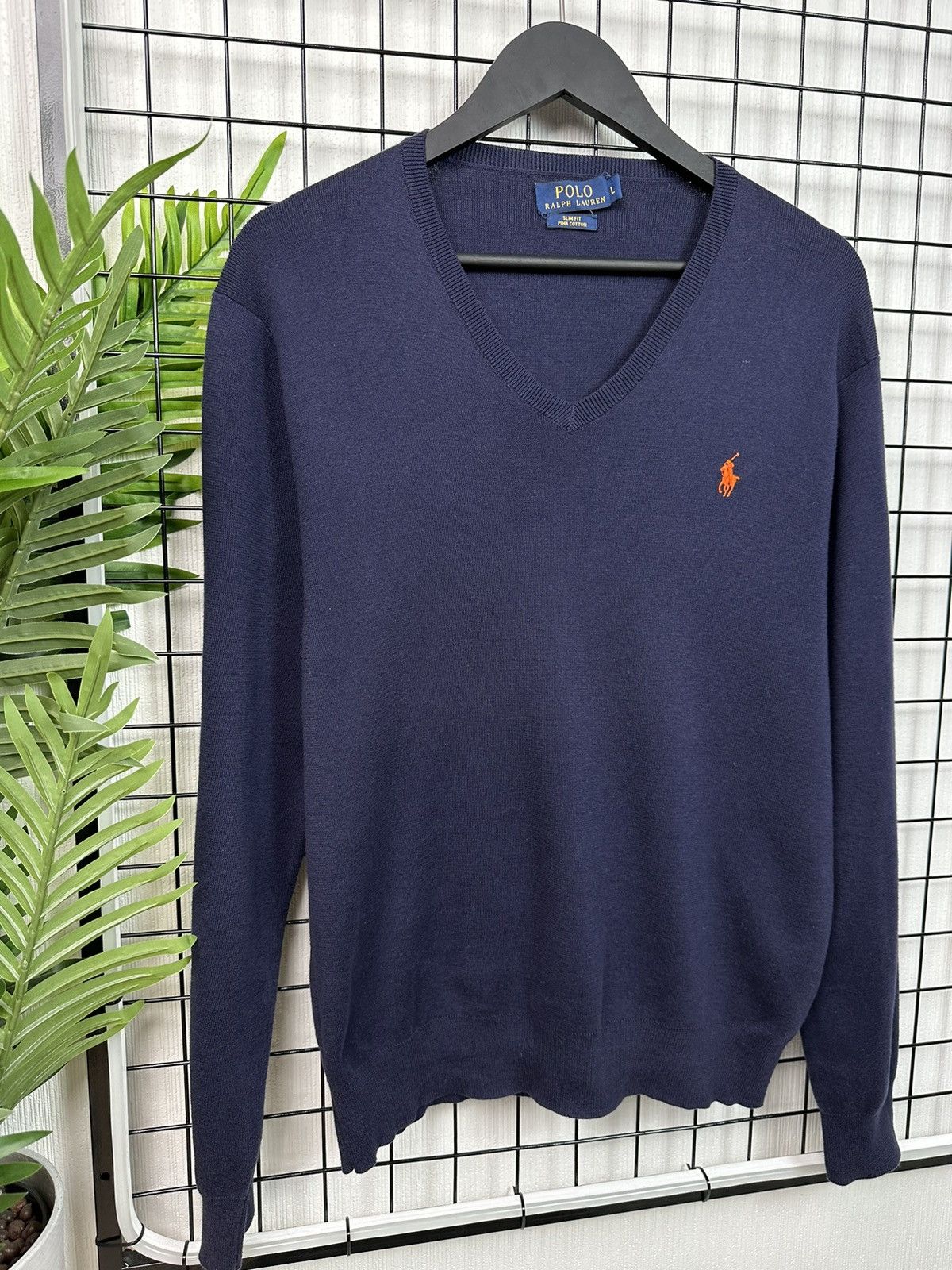 Polo Ralph Lauren × Ralph Lauren × Vintage Vintage Polo Ralph Lauren Orange Logo Men L Light Sweater Size US L / EU 52-54 / 3 - 4 Thumbnail