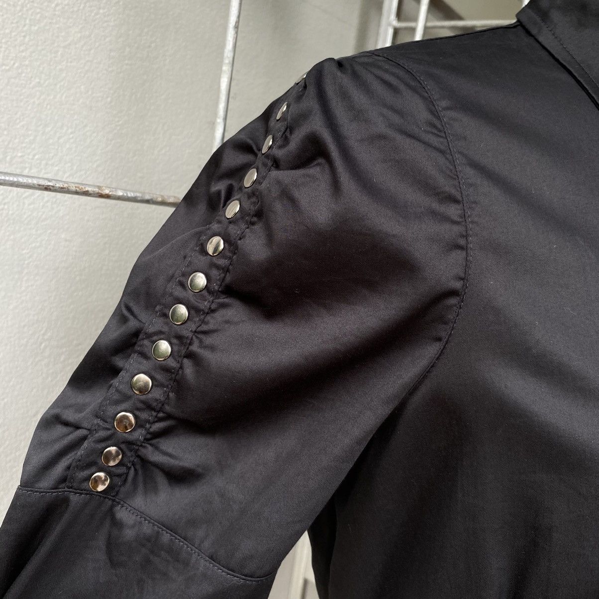 Designer GUARAPO Y2K Punk Black Shirt Studded Puff Shoulders Size M / US 6-8 / IT 42-44 - 16 Thumbnail