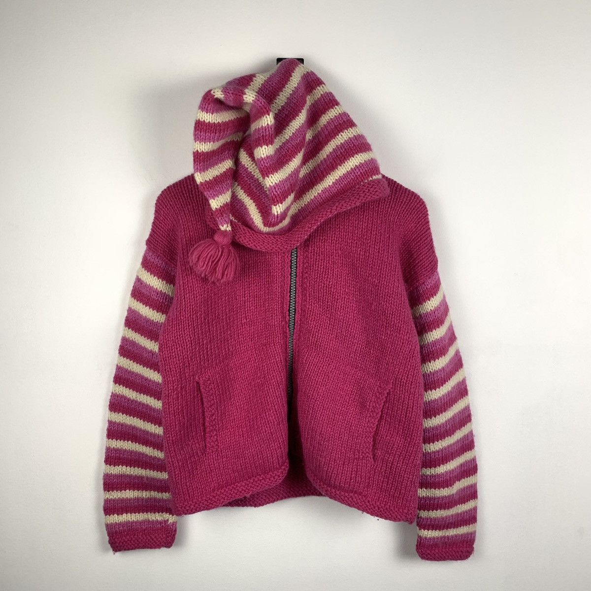 Other Vintage Y2K Pachamama Hand Knit Wool Jacket Full Zip OneSize Size US XXL / EU 58 / 5 - 1 Thumbnail