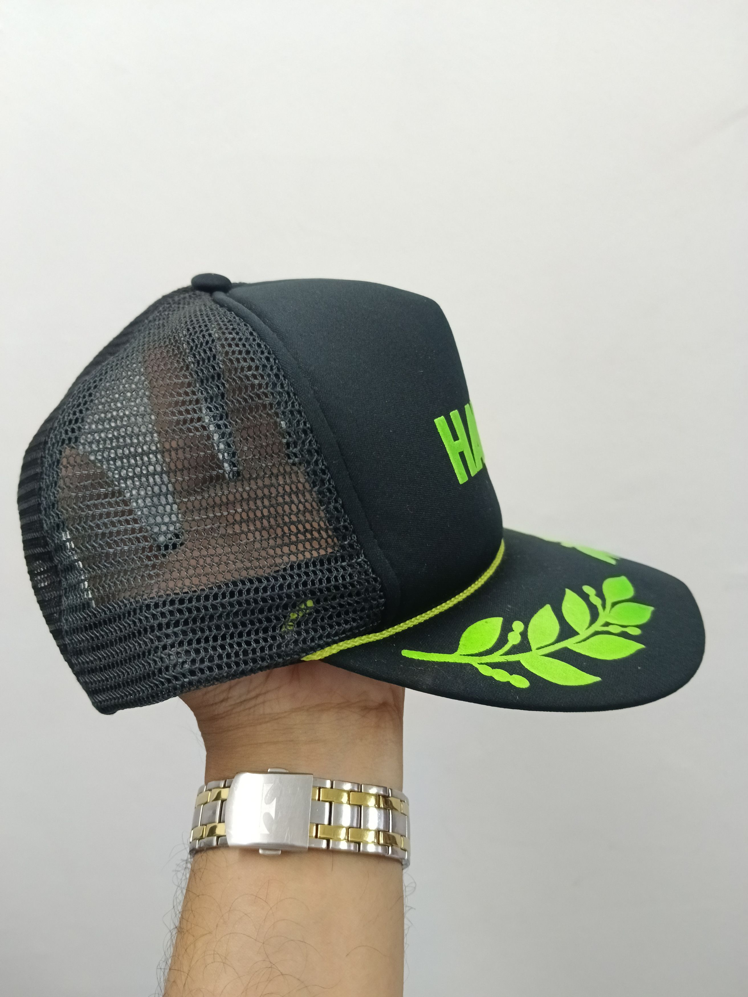 Vintage Vintage 80s Hawaii Leaf Snapback Trucker Hat Neon Size ONE SIZE - 3 Thumbnail