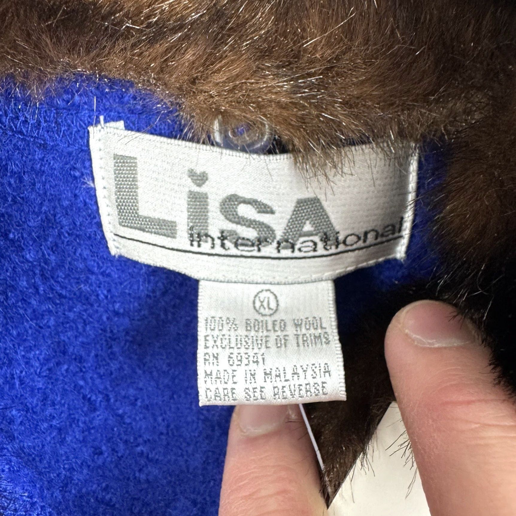 Vintage VINTAGE Lisa International Jacket Women’s XL Blue Cotton Faux Fur Collar Size XL / US 12-14 / IT 48-50 - 7 Thumbnail