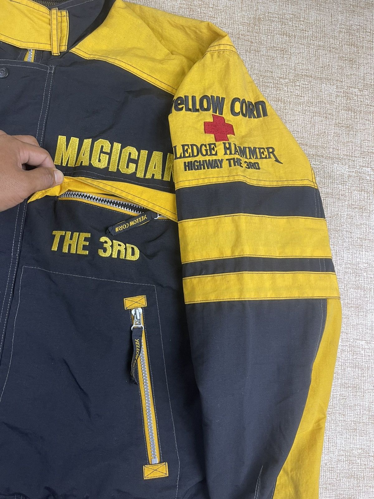 Vintage 🔥YELLOW CORN Magician Highway Sledge Hammer Biker Jacket Size US L / EU 52-54 / 3 - 11 Thumbnail