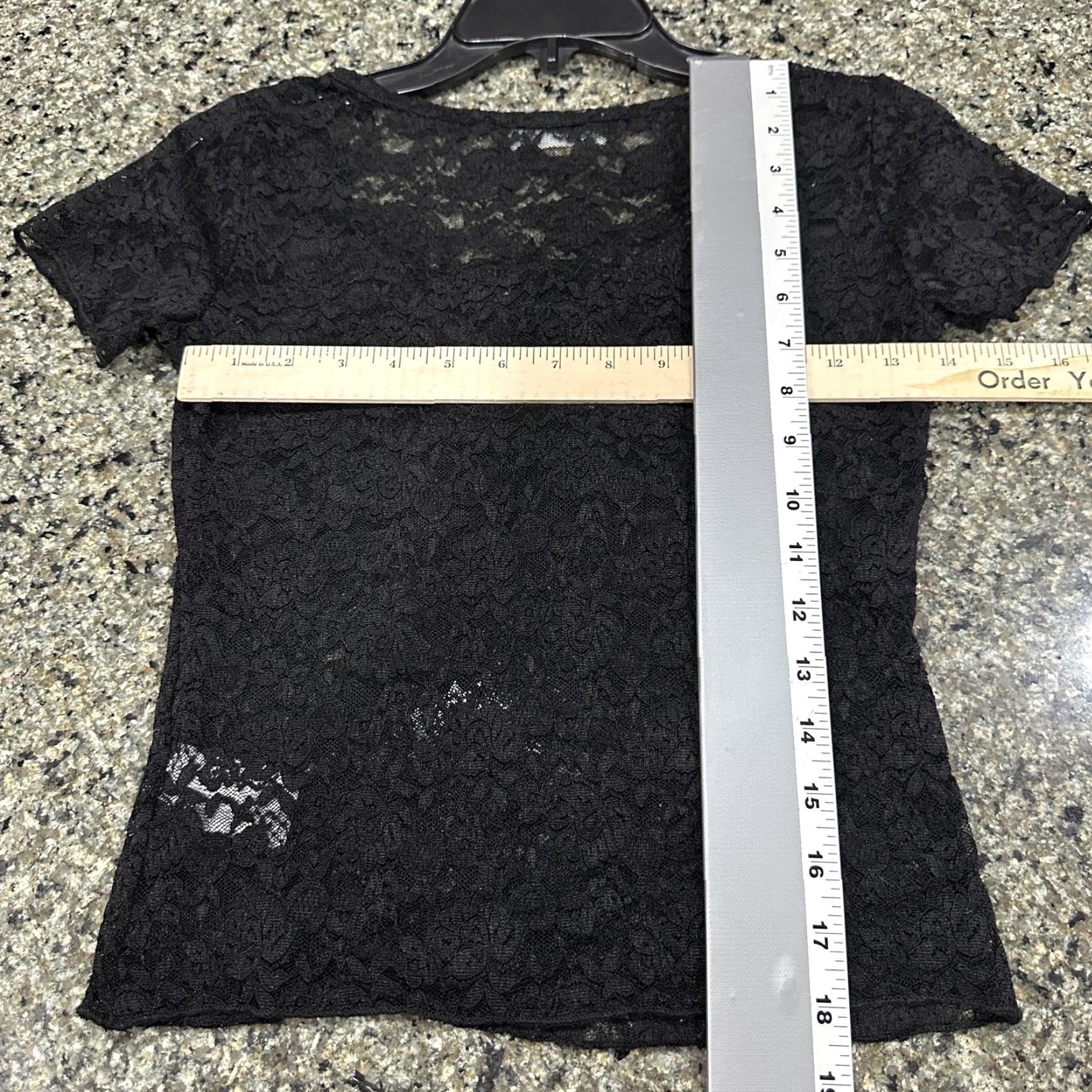Vintage Wild Love Shirt S Black Lace Sheer Tie Front Short Sleeve Floral Whimsigoth Size S / US 4 / IT 40 - 4 Thumbnail