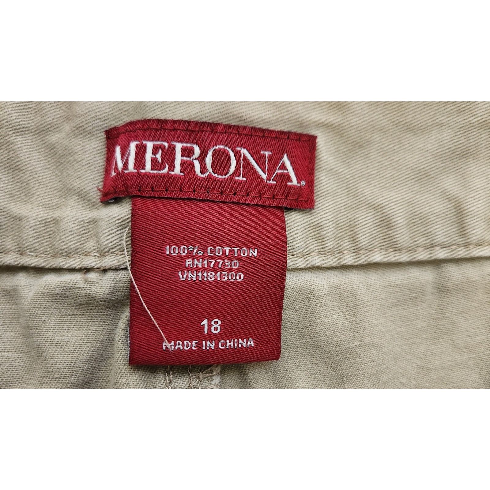 Merona Merona Tan Flat Front Denim Mini Skirt 18 Lightweight Size 40" / US 18 - 4 Thumbnail