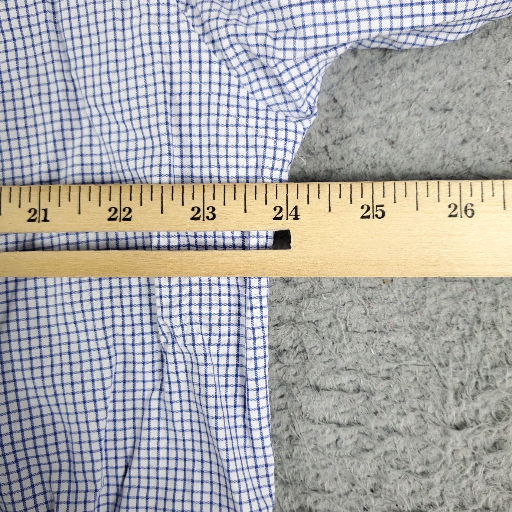 Tommy Hilfiger Tommy Hilfiger Shirt Mens 16.5 Blue Check Dress Button Down Long Sleeve Non-Iron Pockets 90s Modern Classic American Mens Size 42R - 5 Thumbnail