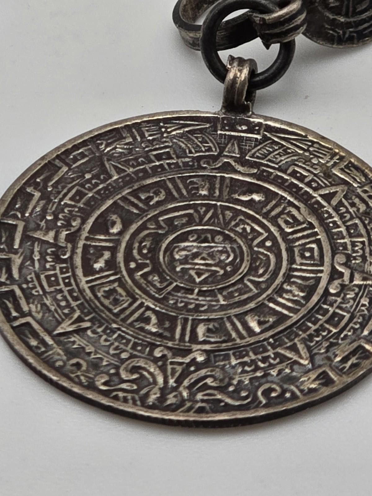 Sterling Silver Vintage Mexican Sterling Aztec Calendar Earrings 1950s Size ONE SIZE - 3 Thumbnail