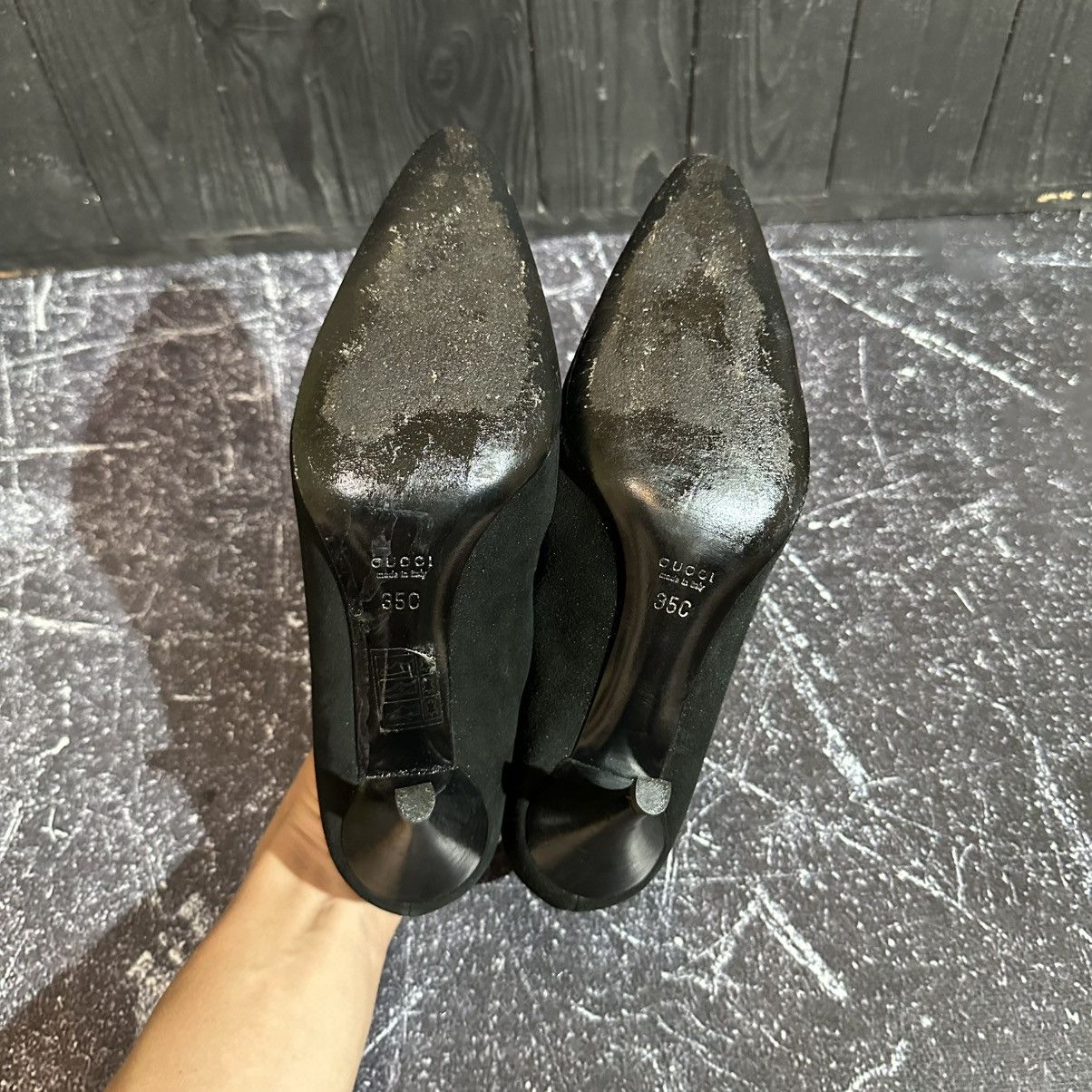 Gucci GUCCI - Women’s Black Suede Heels pumps Size 35C Size US 5 / IT 35 - 11 Thumbnail