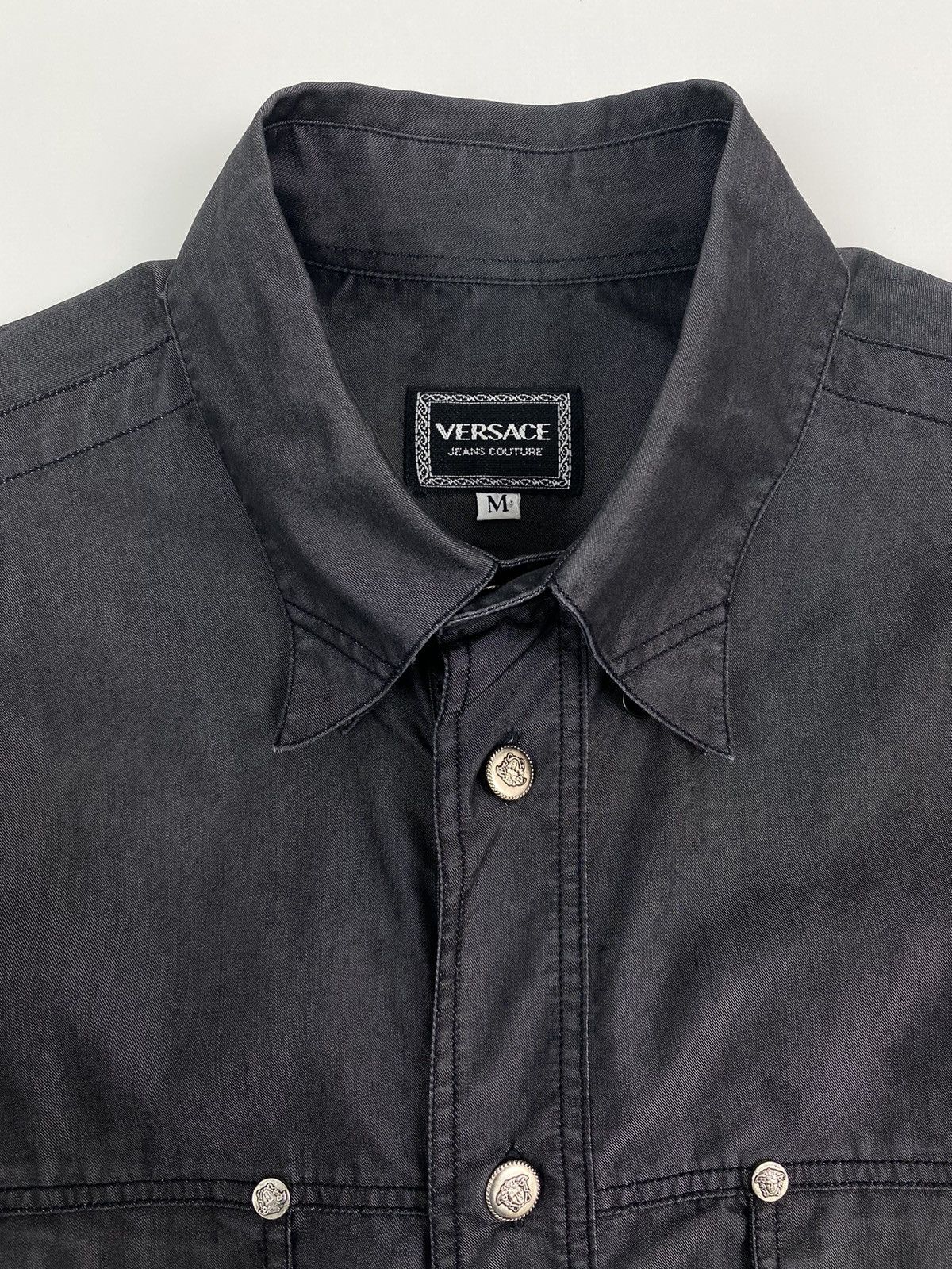 Versace Jeans Couture 1990’s Versace Jeans Couture Shiny Cotton Button Up Shirt Size US M / EU 48-50 / 2 - 3 Thumbnail