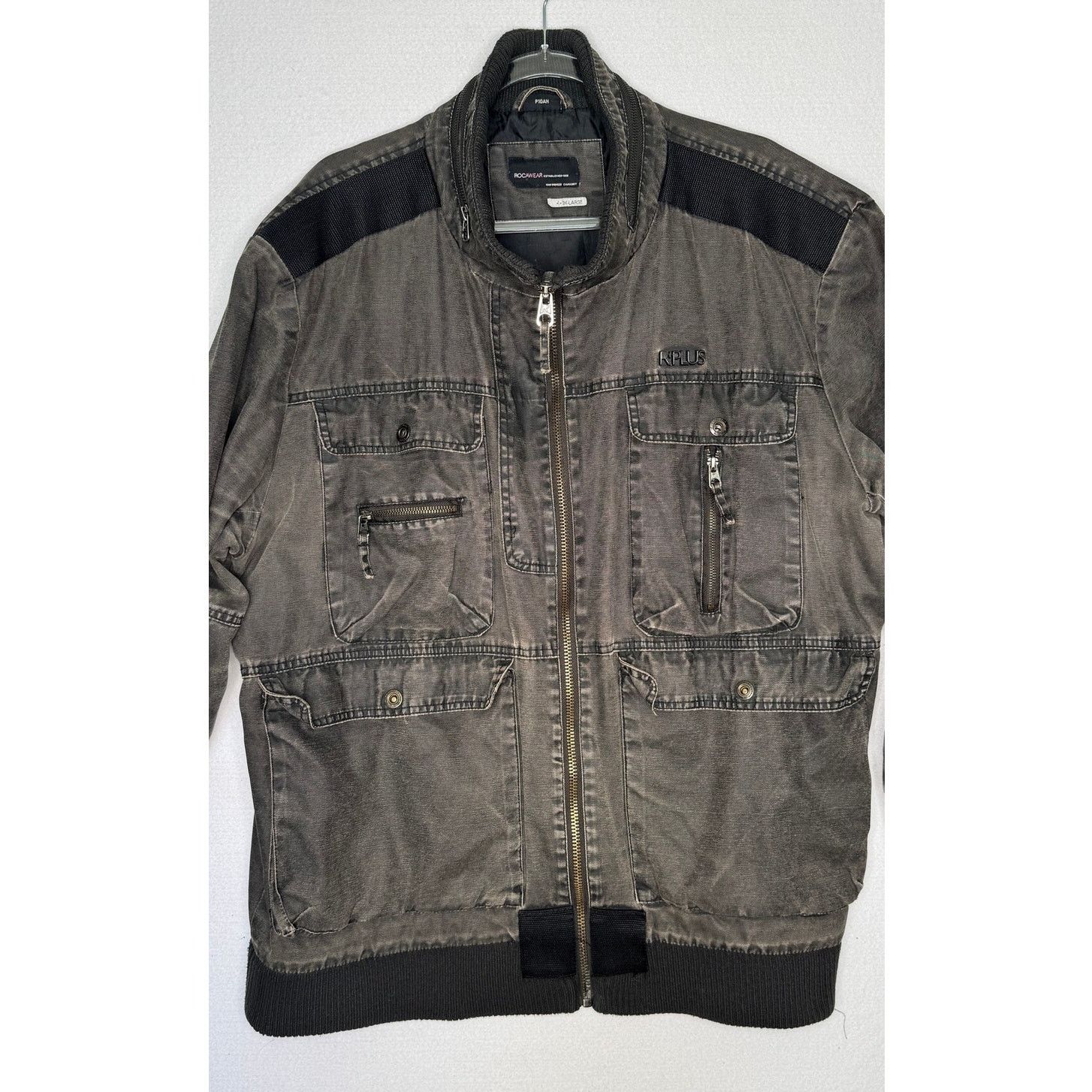 Rocawear Y2K Rocawear R Plus Gray Utility Bomber Jacket Tagged 3XL Size US XXL / EU 58 / 5 - 3 Thumbnail