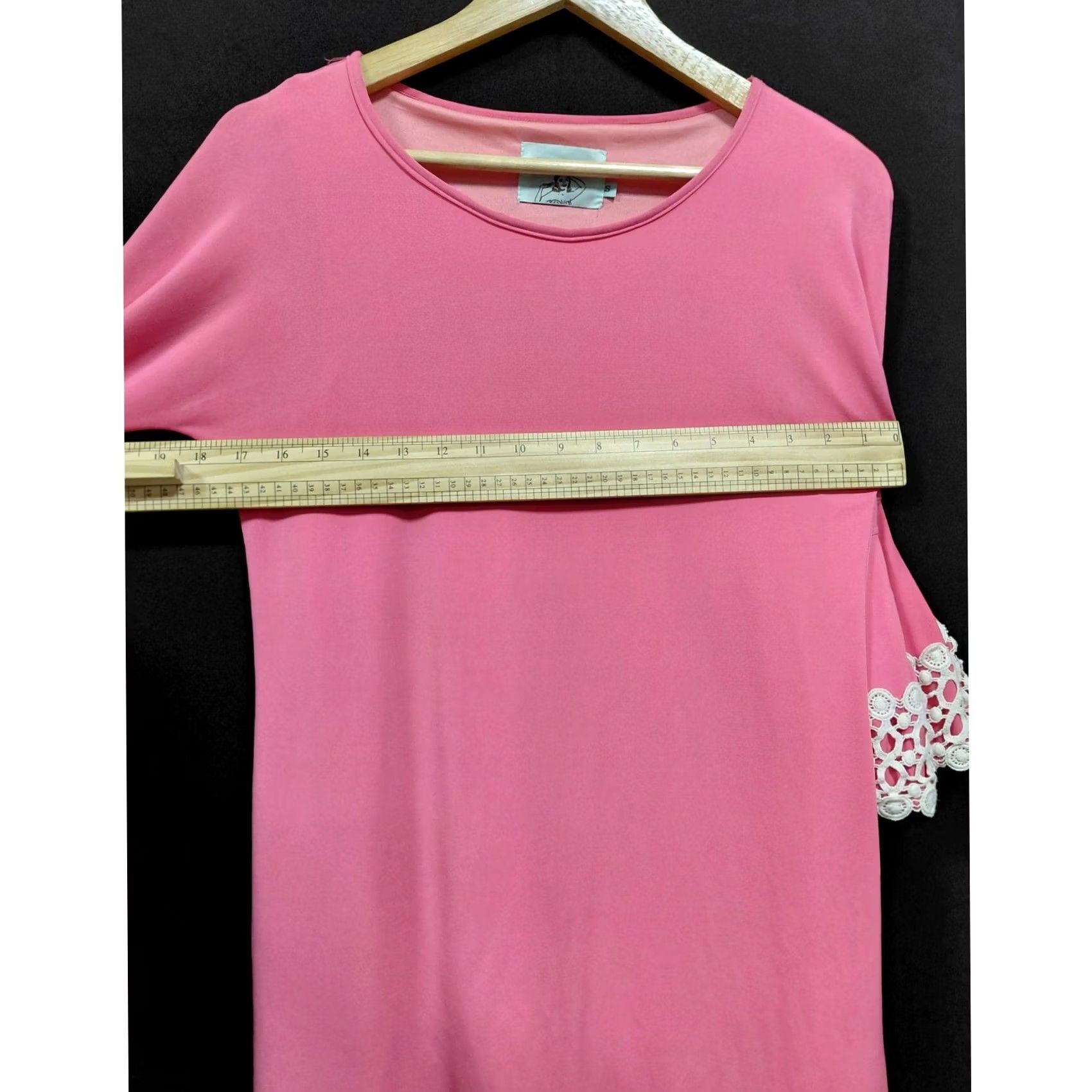 Vintage Judith March Pink Bell Sleeve Dress Solid 3/4 Sleeve Knee Length Women Size S Size S / US 4 / IT 40 - 7 Thumbnail