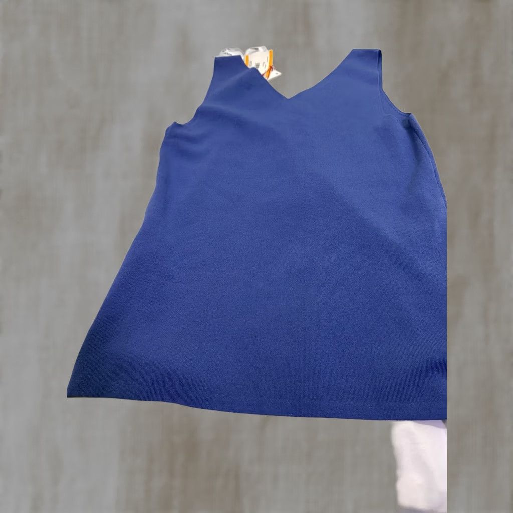 Anne Klein Anne Klein Top Womens S Blue Suit Separates Double Neck Sleeveless Eclipse New Size S / US 4 / IT 40 - 1 Thumbnail