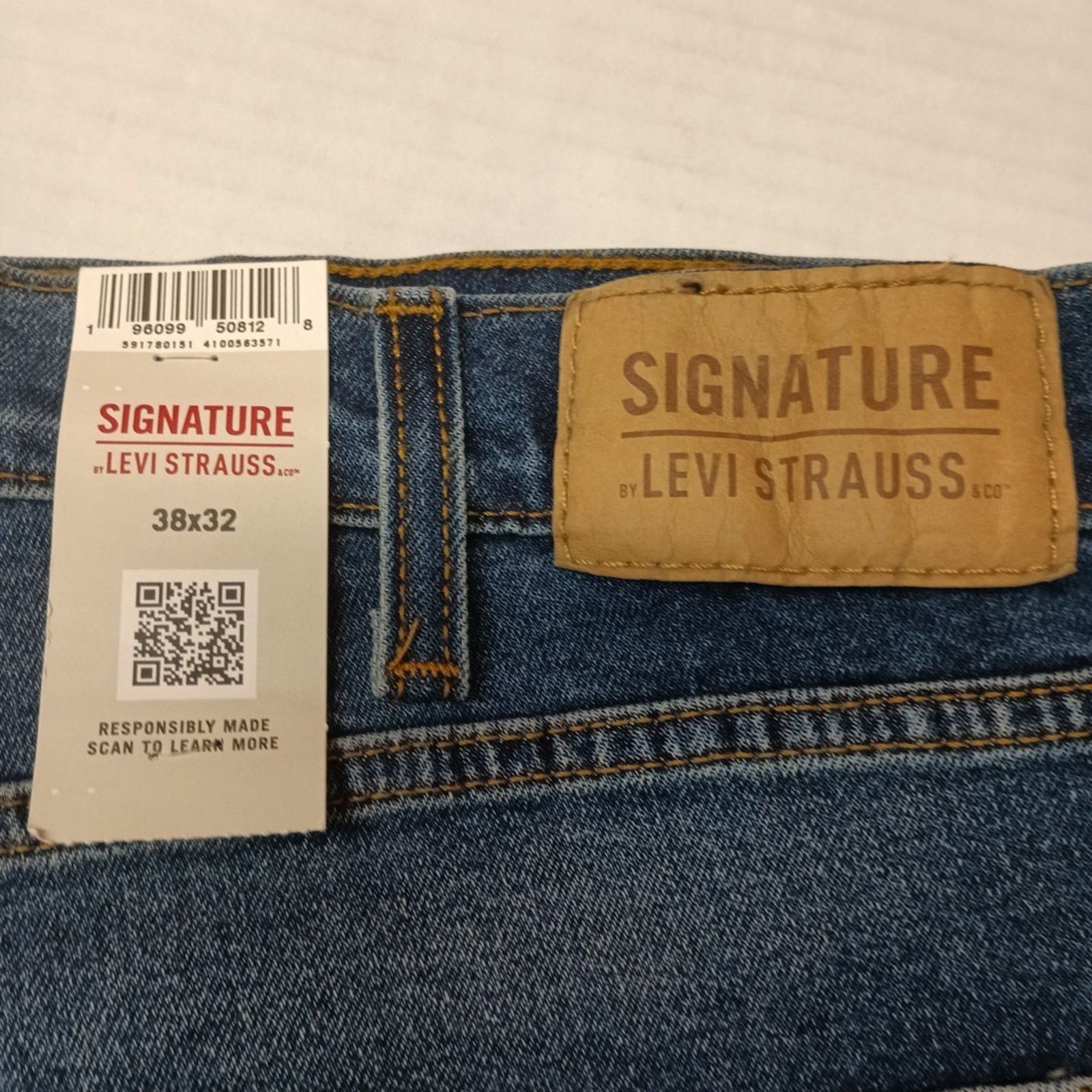 Levi's Signature Levi Strauss & Co. Slim Fit Jeans Men's 38x32 Blue Size US 38 / EU 54 - 2 Thumbnail