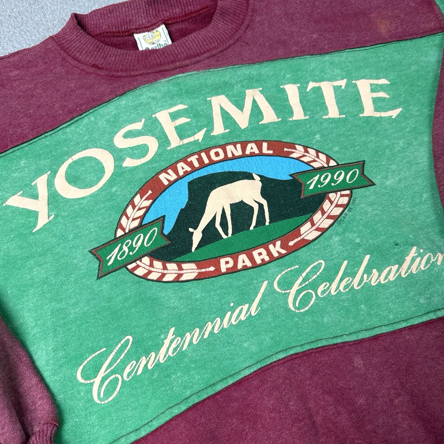Vintage VINTAGE Yosemite Sweatshirt Adult S Red National Park Graphic 80s 90s Nature Outdoor Retro Crew Neck Pullover Size US S / EU 44-46 / 1 - 3 Thumbnail