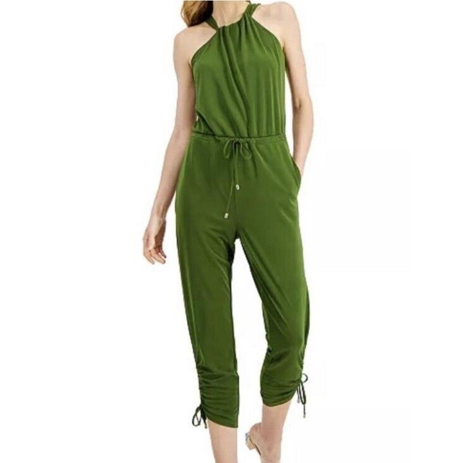 I.N.C Inc Women's Halter Tie-neck Jumpsuit | Green Size L | $99 Size 32" / US 10 / IT 46 - 1 Thumbnail