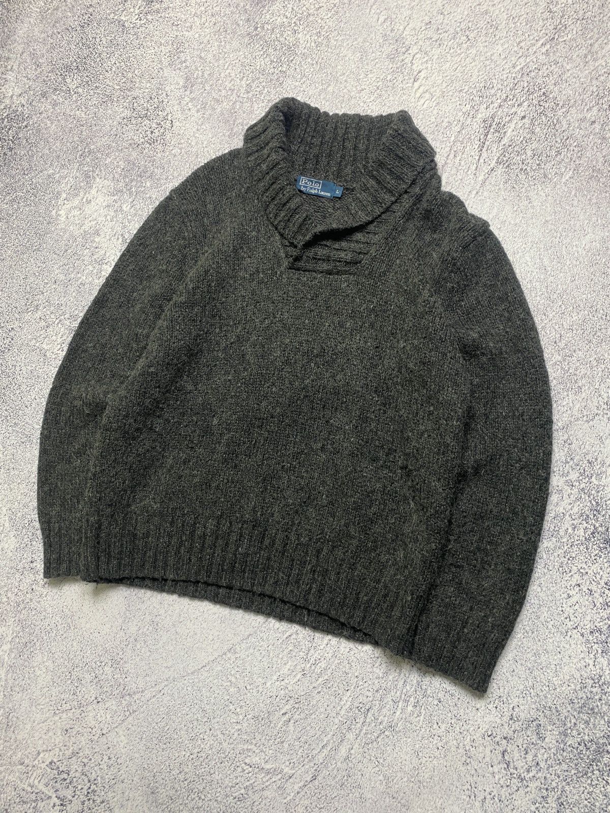 Ralph Lauren × Vintage Vintage Polo Ralph Lauren Wool Alpaca Knit Sweater Shawl Size US L / EU 52-54 / 3 - 2 Thumbnail
