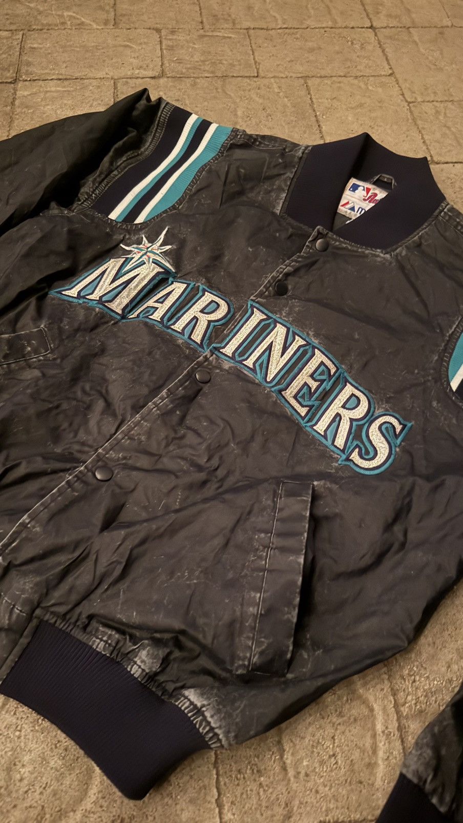 Majestic Faded Seattle Mariners MLB Bomber Jacket Size US M / EU 48-50 / 2 - 2 Thumbnail
