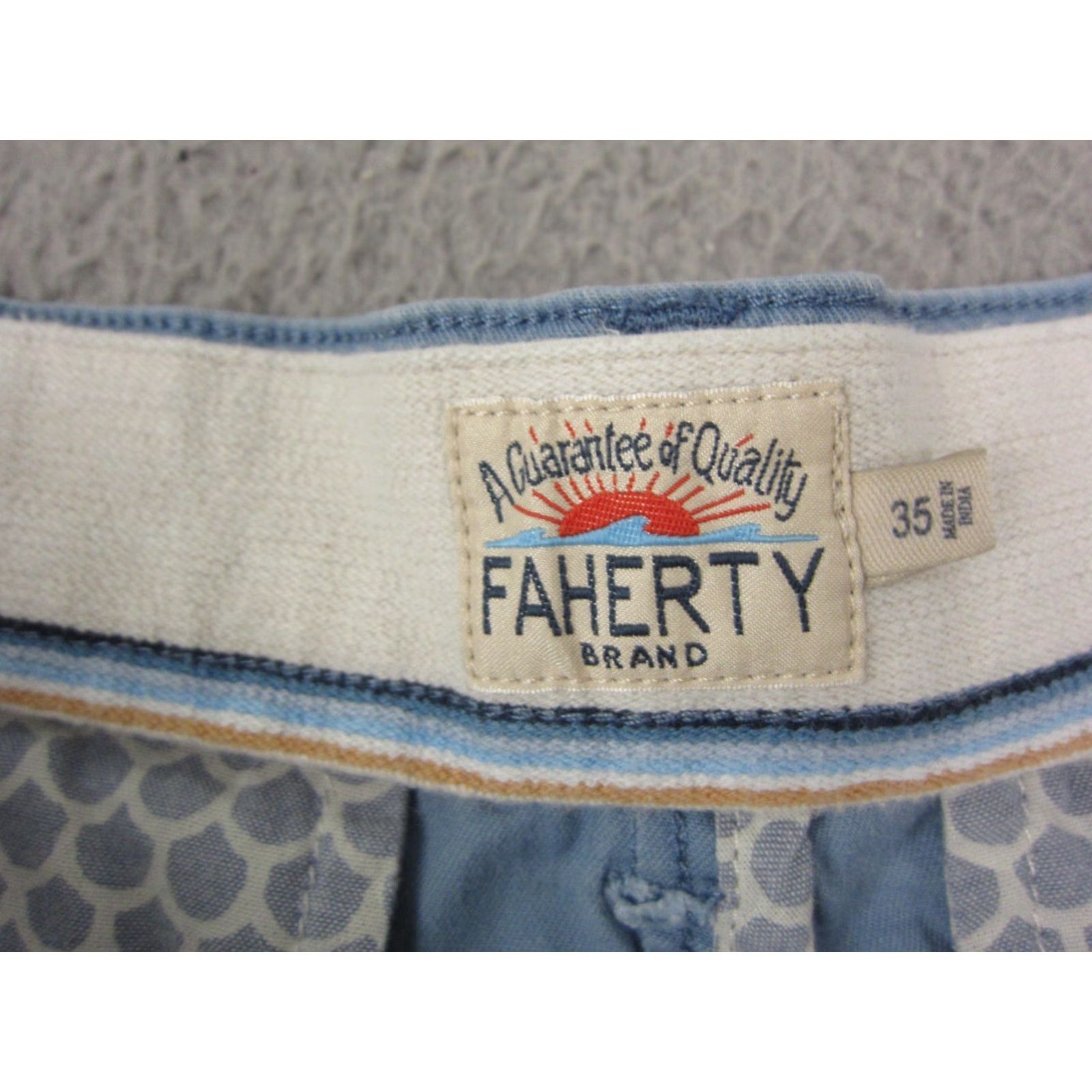 Faherty Faherty Shorts Adult 35 Blue Canvas Performance Chino Mens/Men Outdoor Size US 35 - 4 Thumbnail