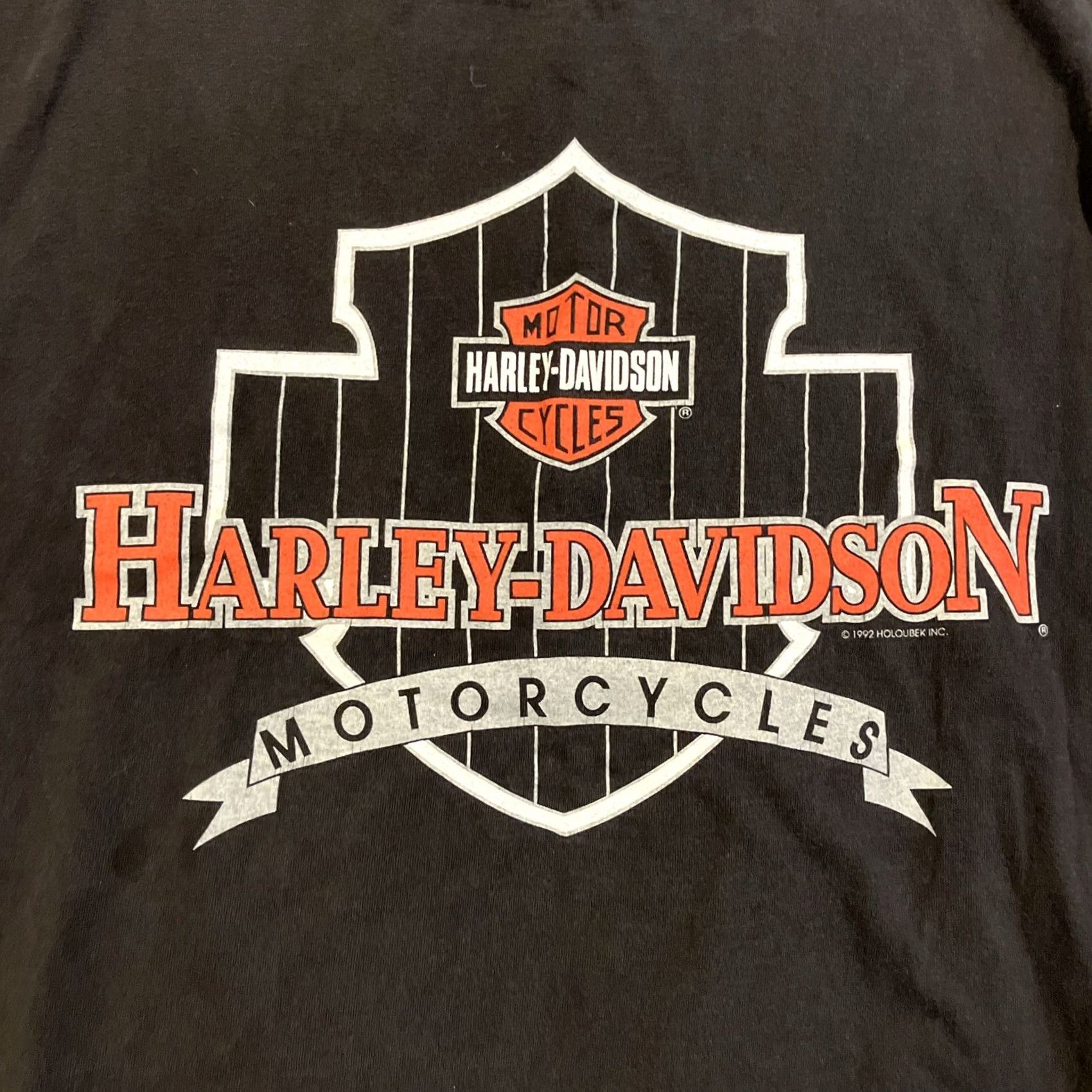 Harley Davidson VINTAGE Harley-Davidson Single Stitch Long Sleeve T-Shirt L Men Black 1990s 1992 1993 Motorcycles Crew Neck Logo Shirt Size US L / EU 52-54 / 3 - 2 Thumbnail