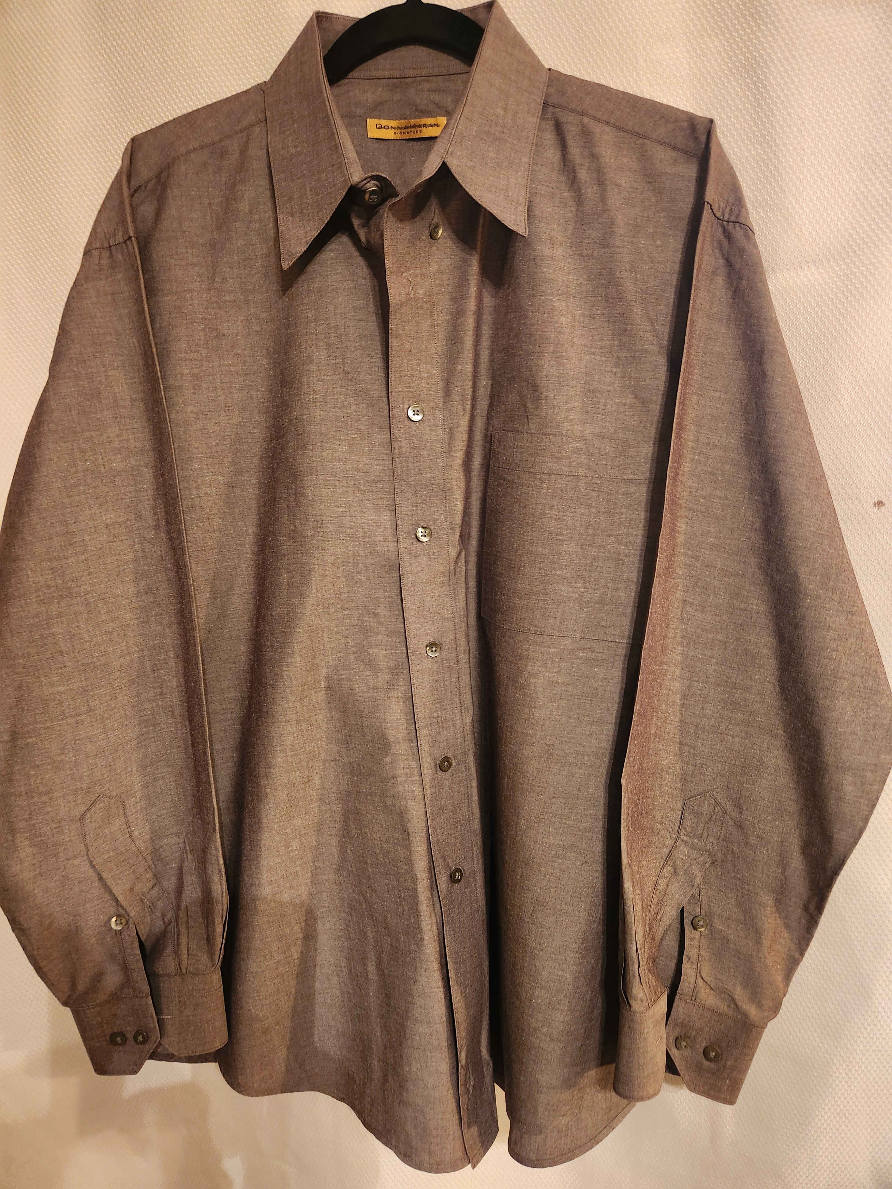 Donna Karan Vintage Signature Men's Long Sleeve Dress Shirt Size US XXL / EU 58 / 5 - 1 Thumbnail