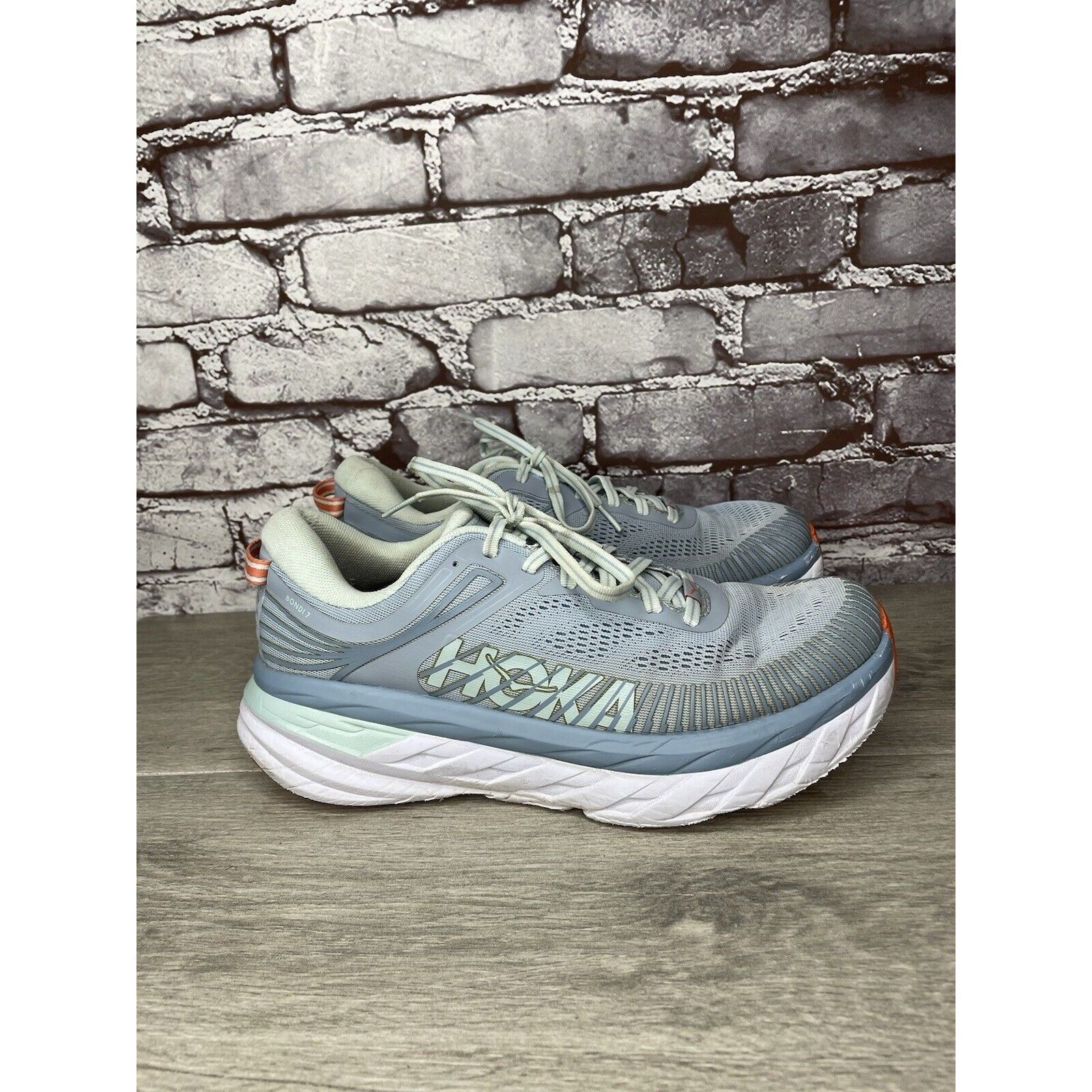 Hoka Hoka One One Bondi 7 1110519 Blue Synthetic Running Shoes Wo Size US 9 / IT 39 - 3 Thumbnail